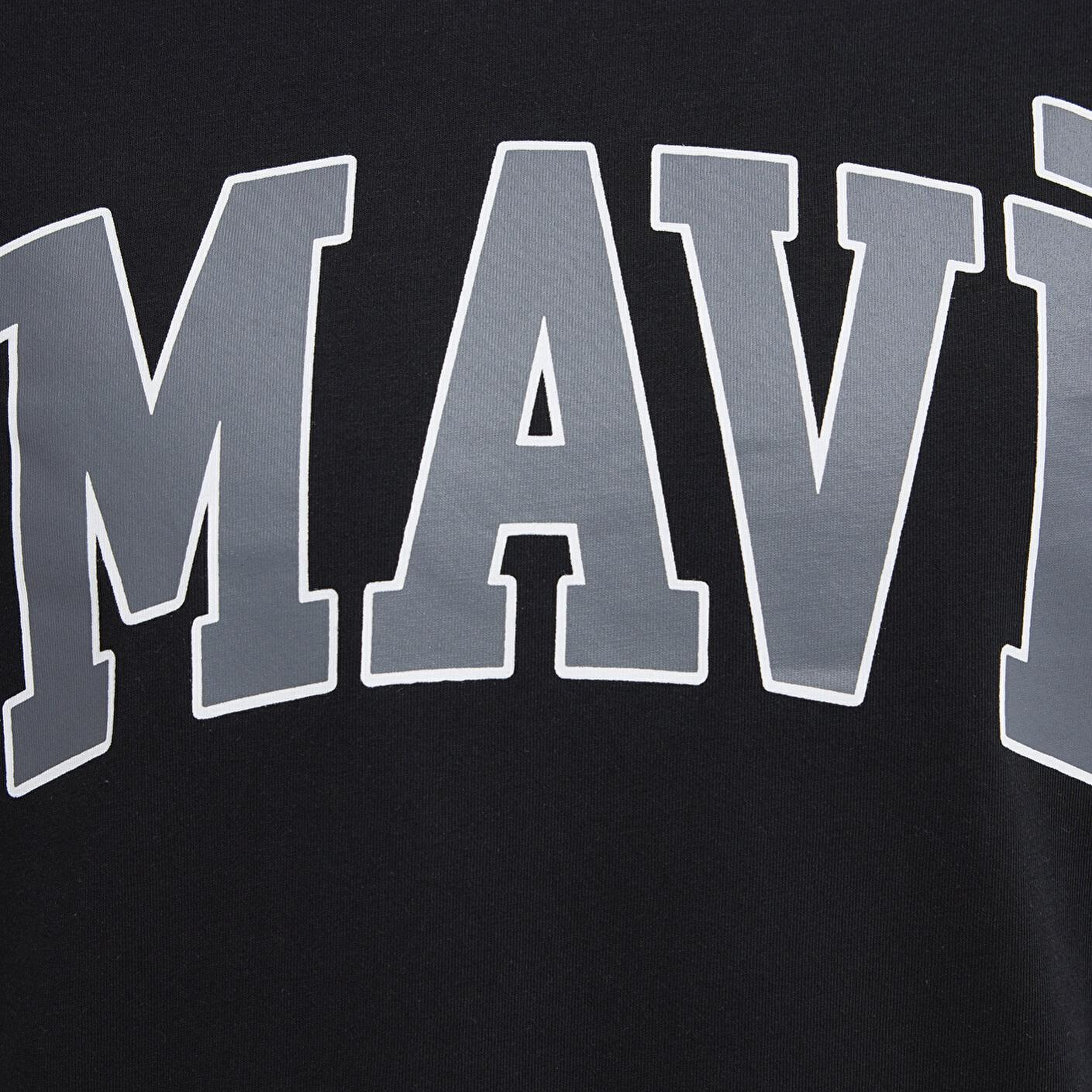Mavi Mavi Logo Baskılı Siyah Tişört Loose Fit / Bol Rahat Kesim 0611711-900