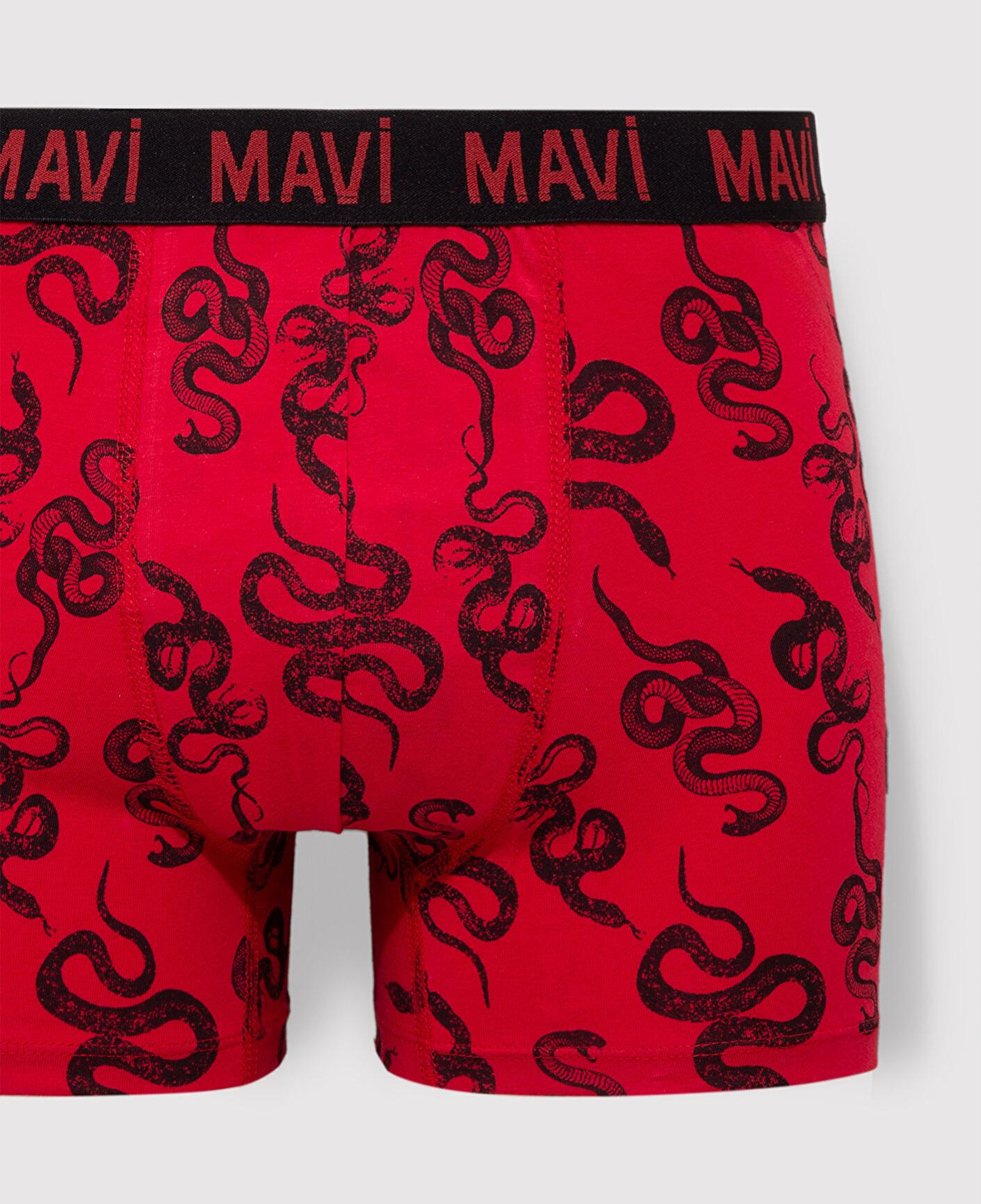 Mavi Yılan Baskılı Kırmızı Boxer 0911056-82677