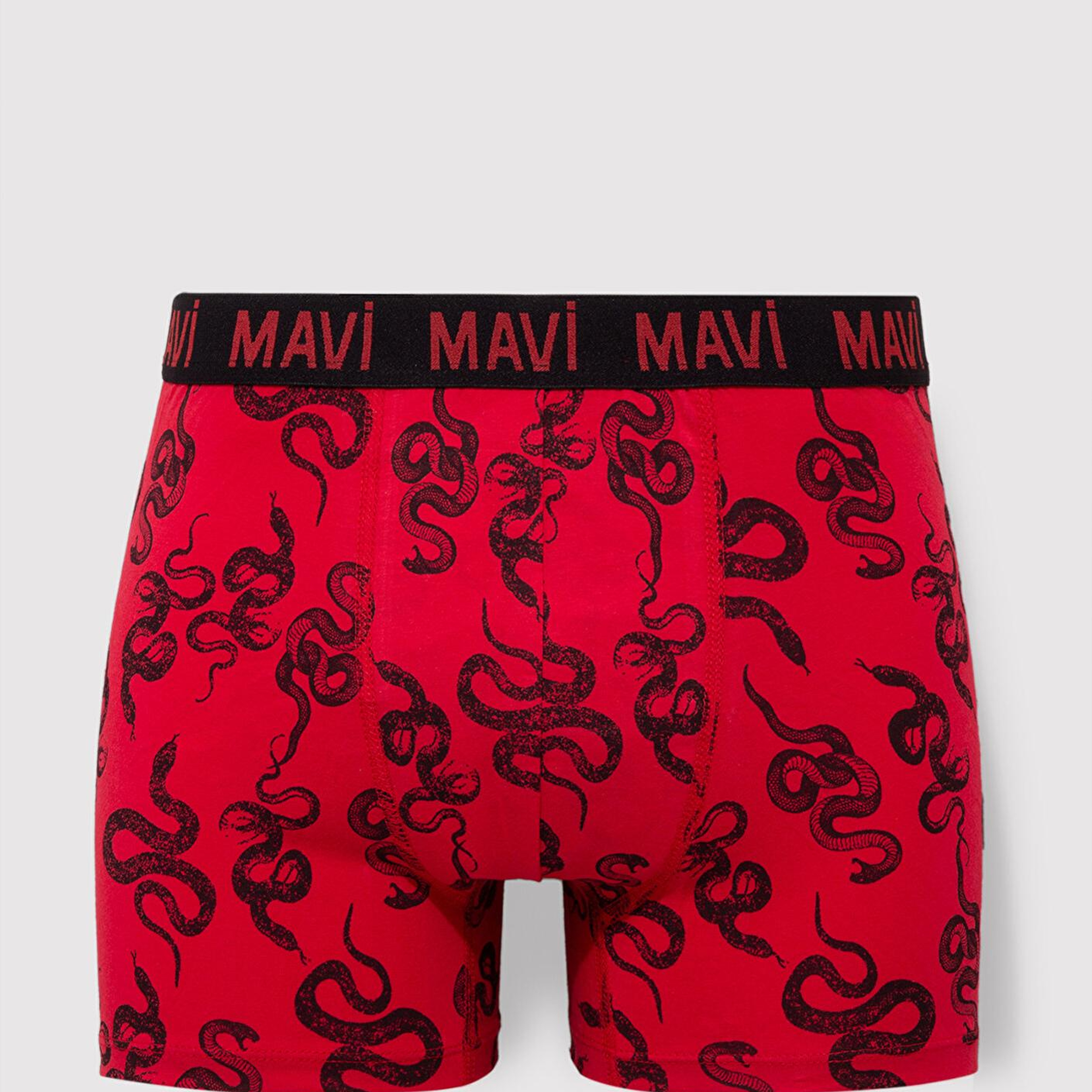 Mavi Yılan Baskılı Kırmızı Boxer 0911056-82677