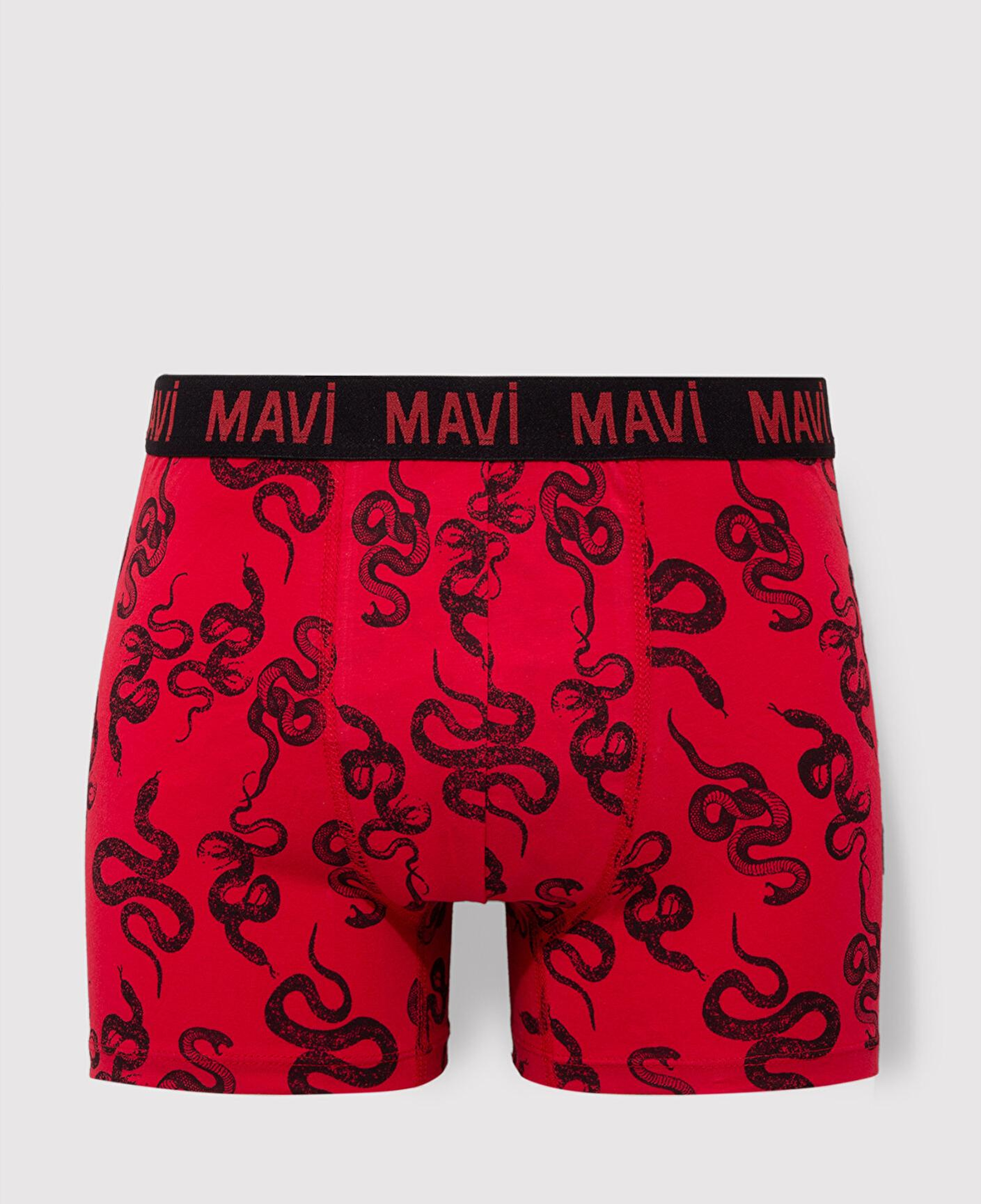 Mavi Yılan Baskılı Kırmızı Boxer 0911056-82677