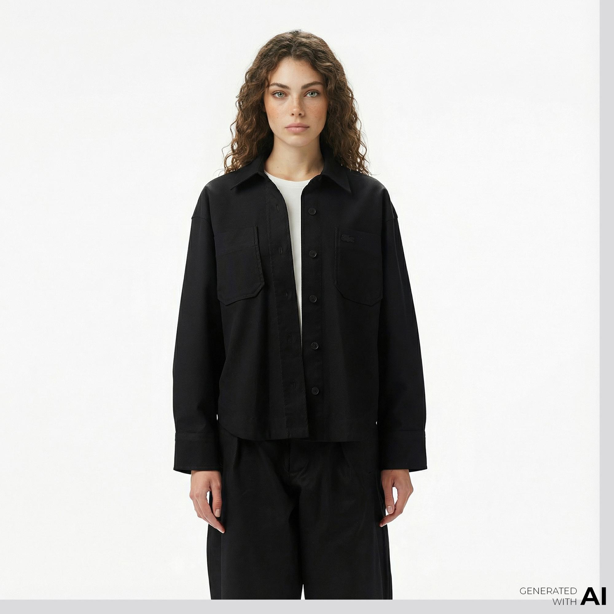 Lacoste Kadın Siyah Gömlek