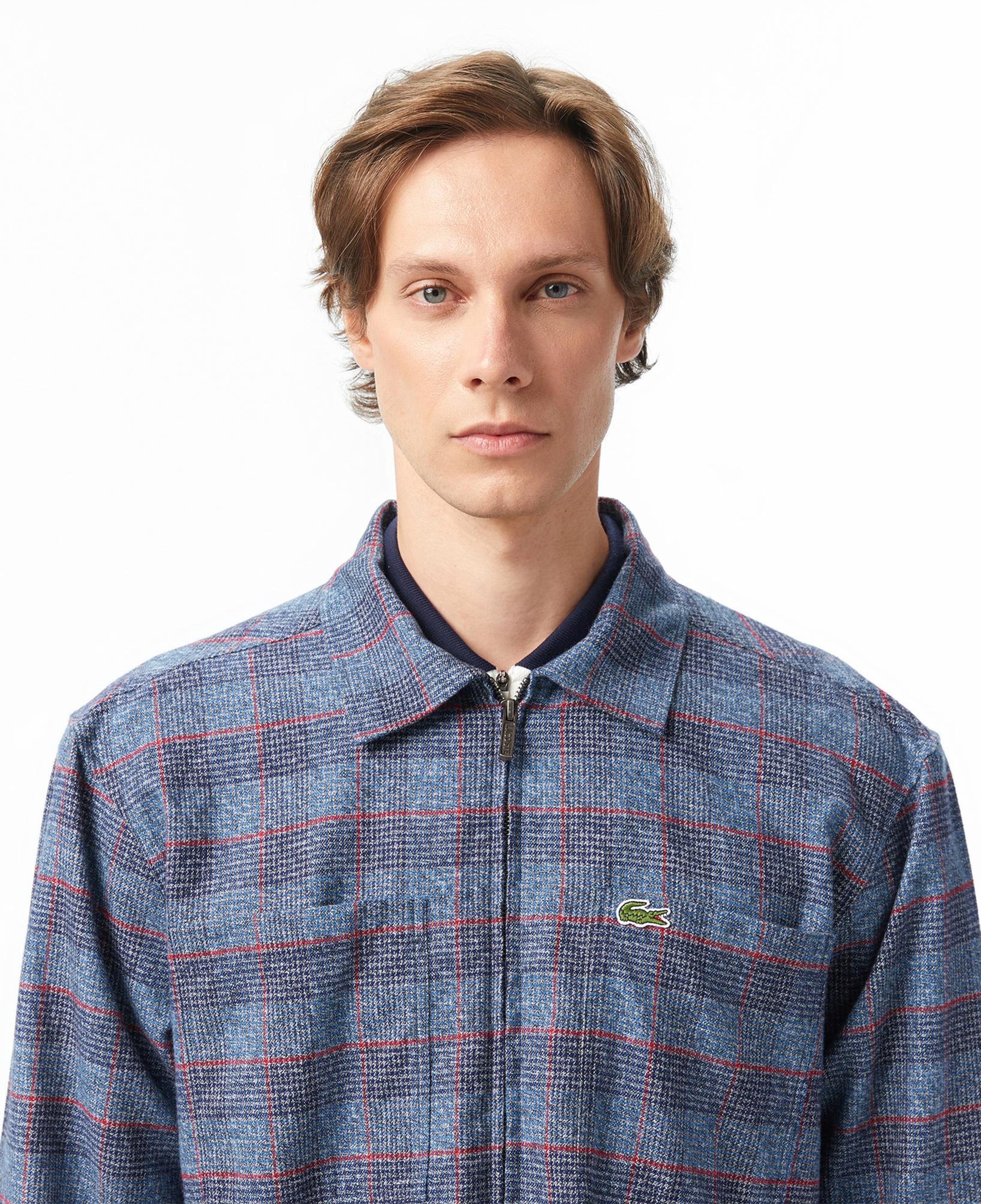 Lacoste Erkek Relaxed Fit Gömlek Yaka Ekose Lacivert Ceket