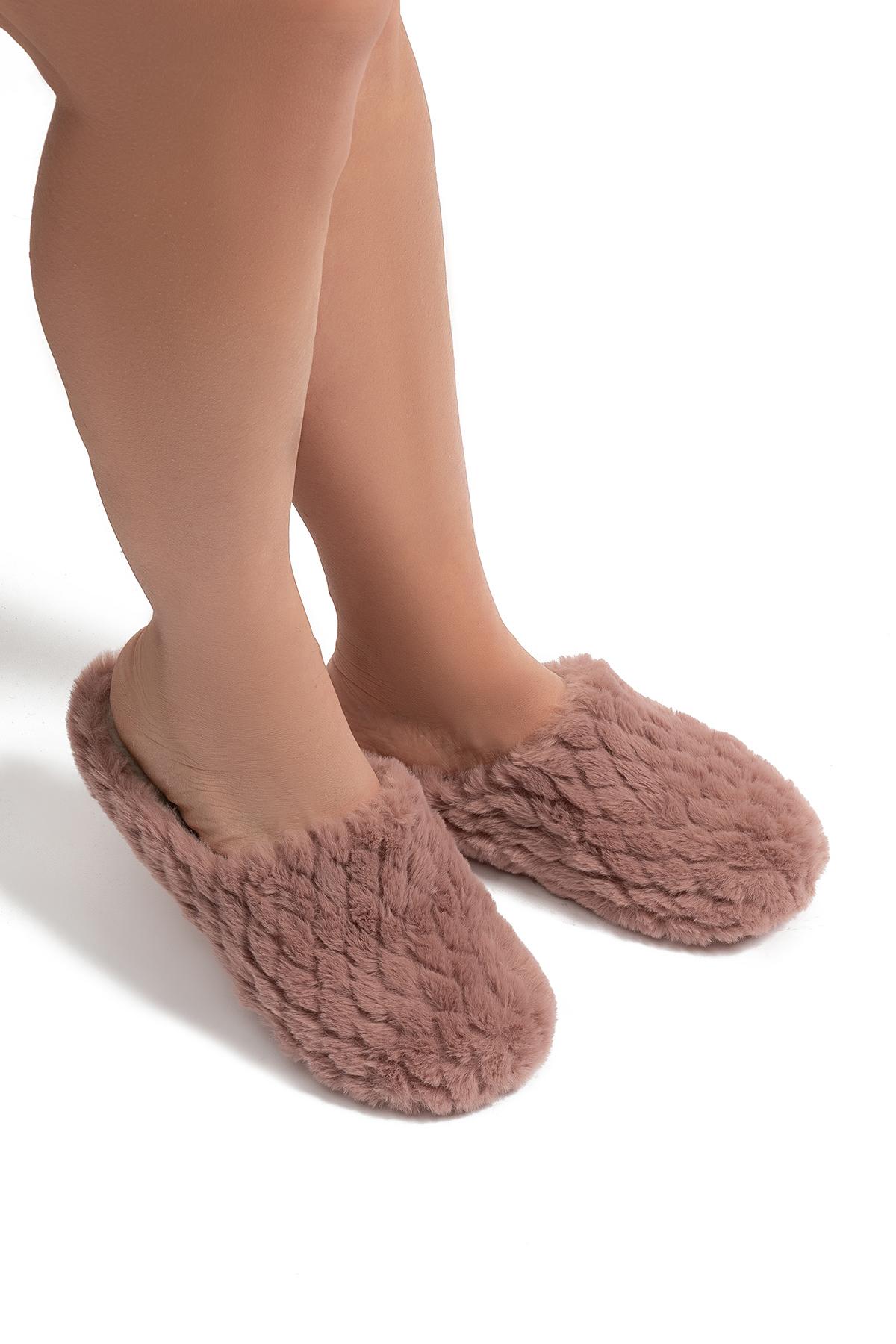 Beyonce Kadın Peluş Ev Terliği Pudra 37/41