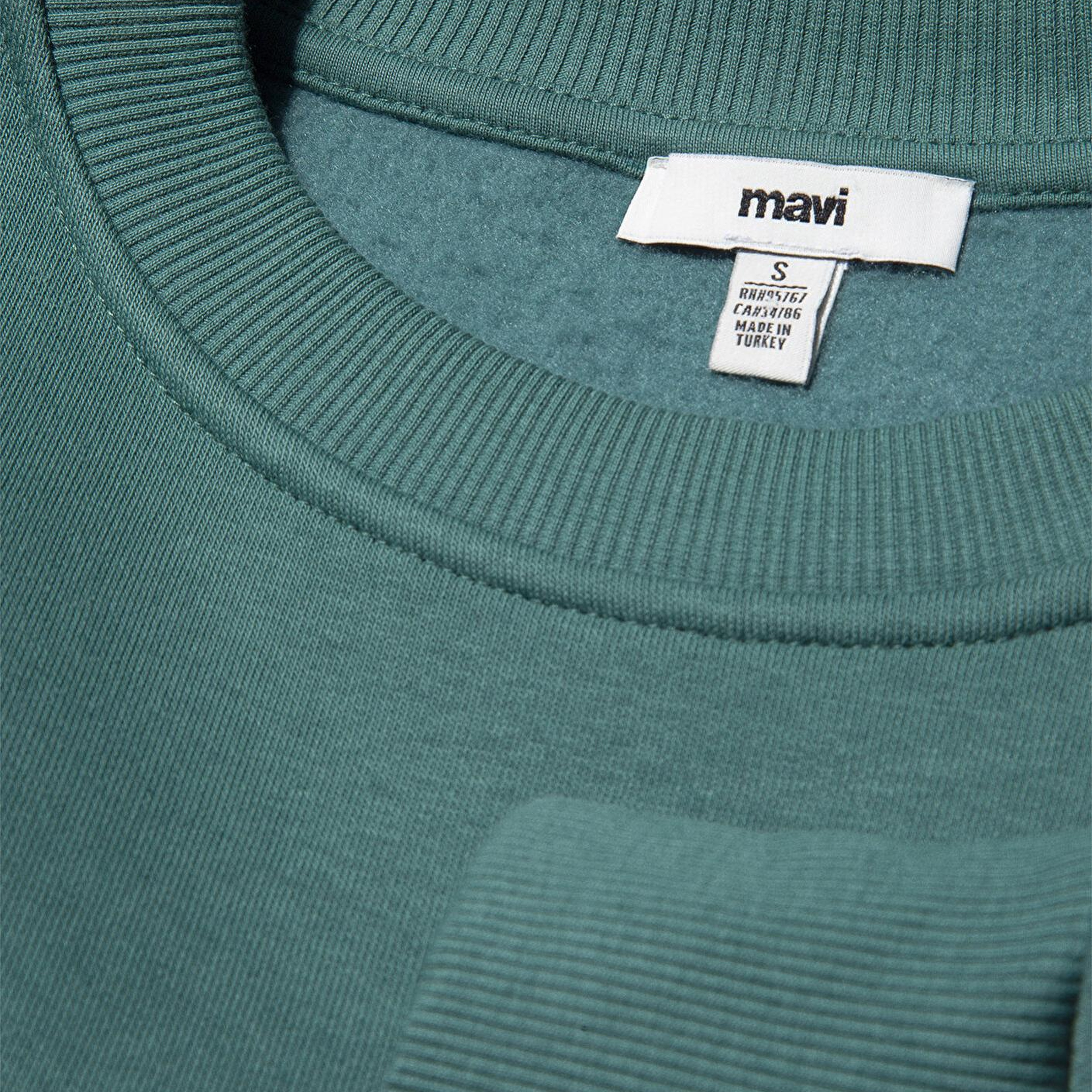 Mavi Mavi Logo Baskılı Yeşil Crop Sweatshirt 1611601-71874