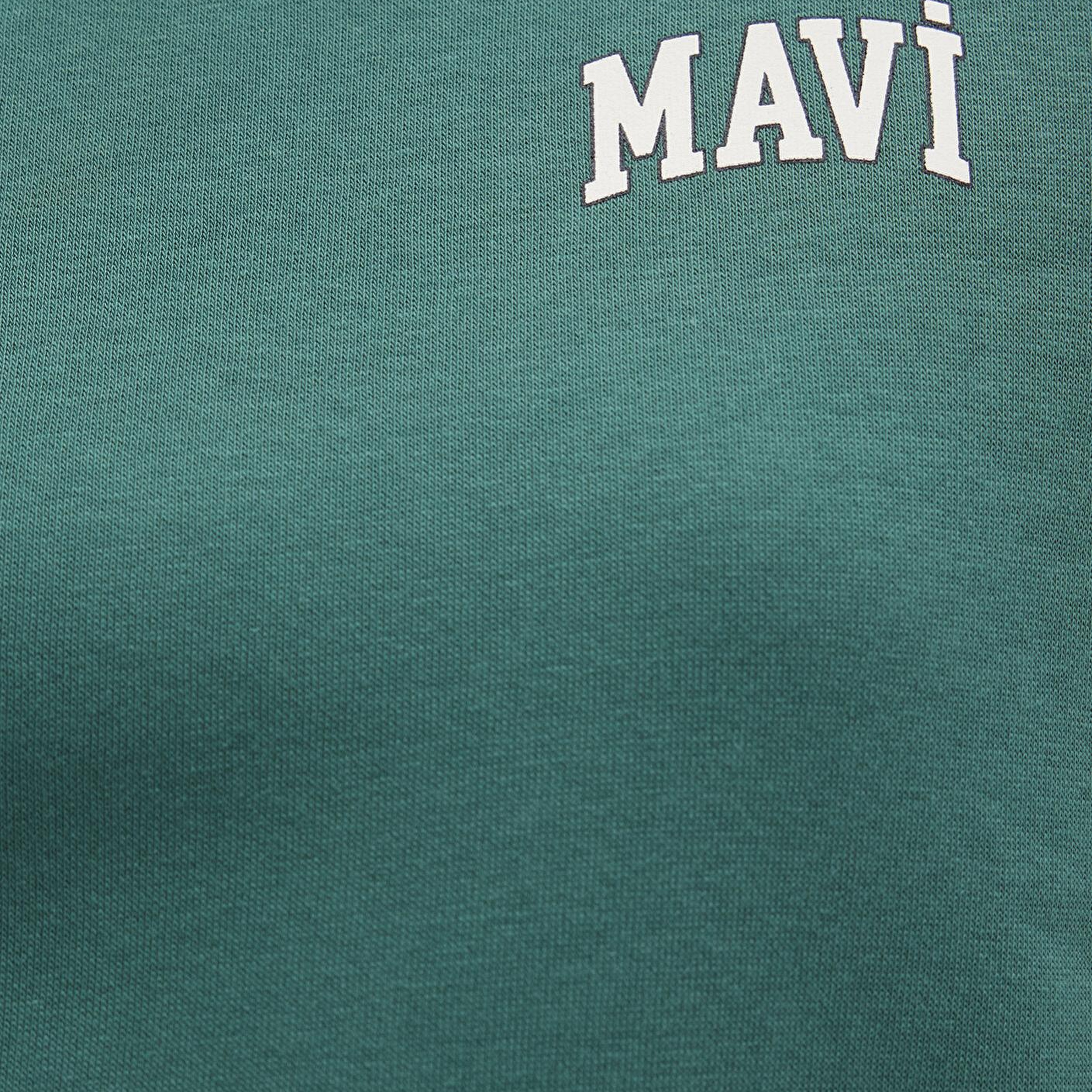 Mavi Mavi Logo Baskılı Yeşil Crop Sweatshirt 1611601-71874