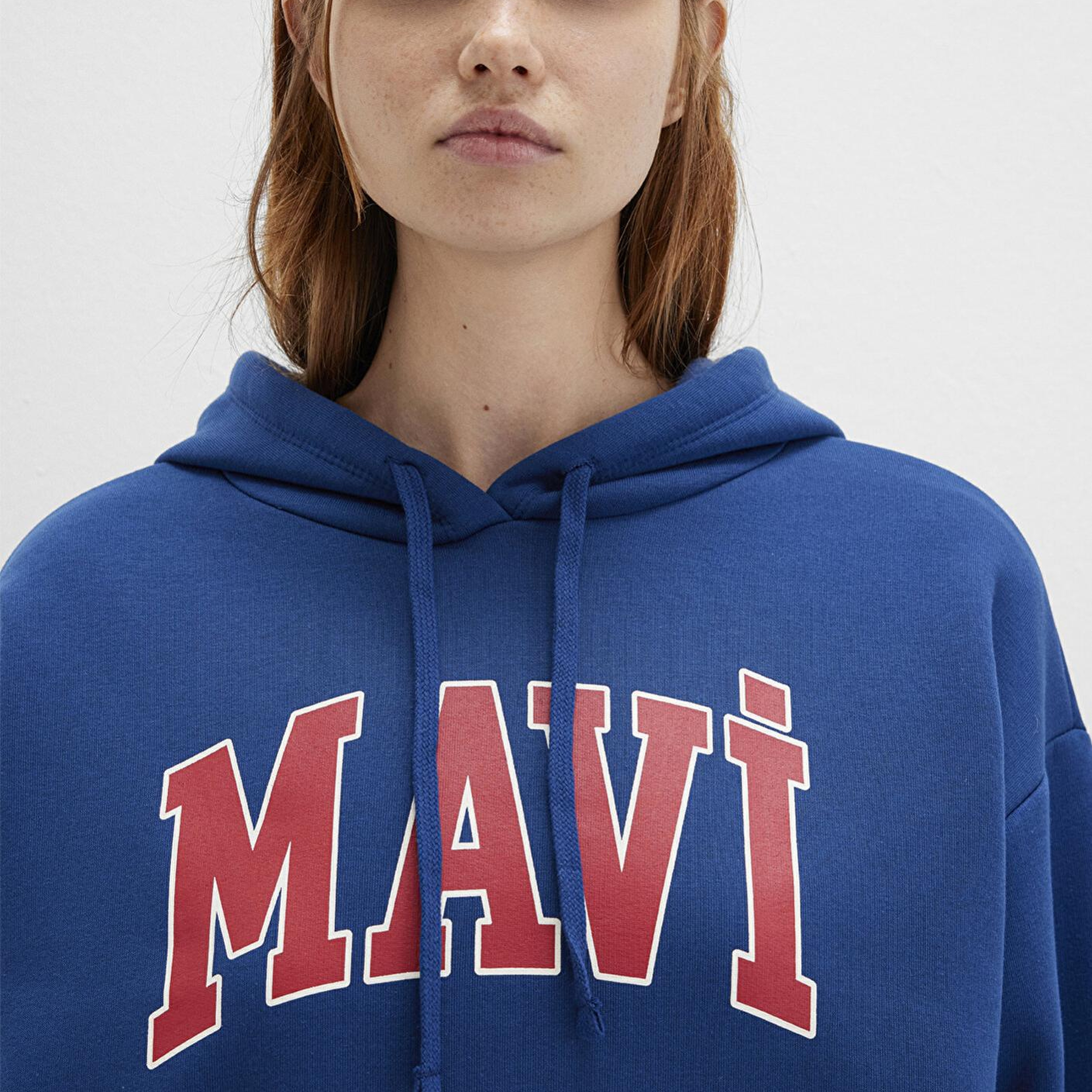 Mavi Mavi Logo Baskılı Kapüşonlu Lacivert Sweatshirt 1600361-82625