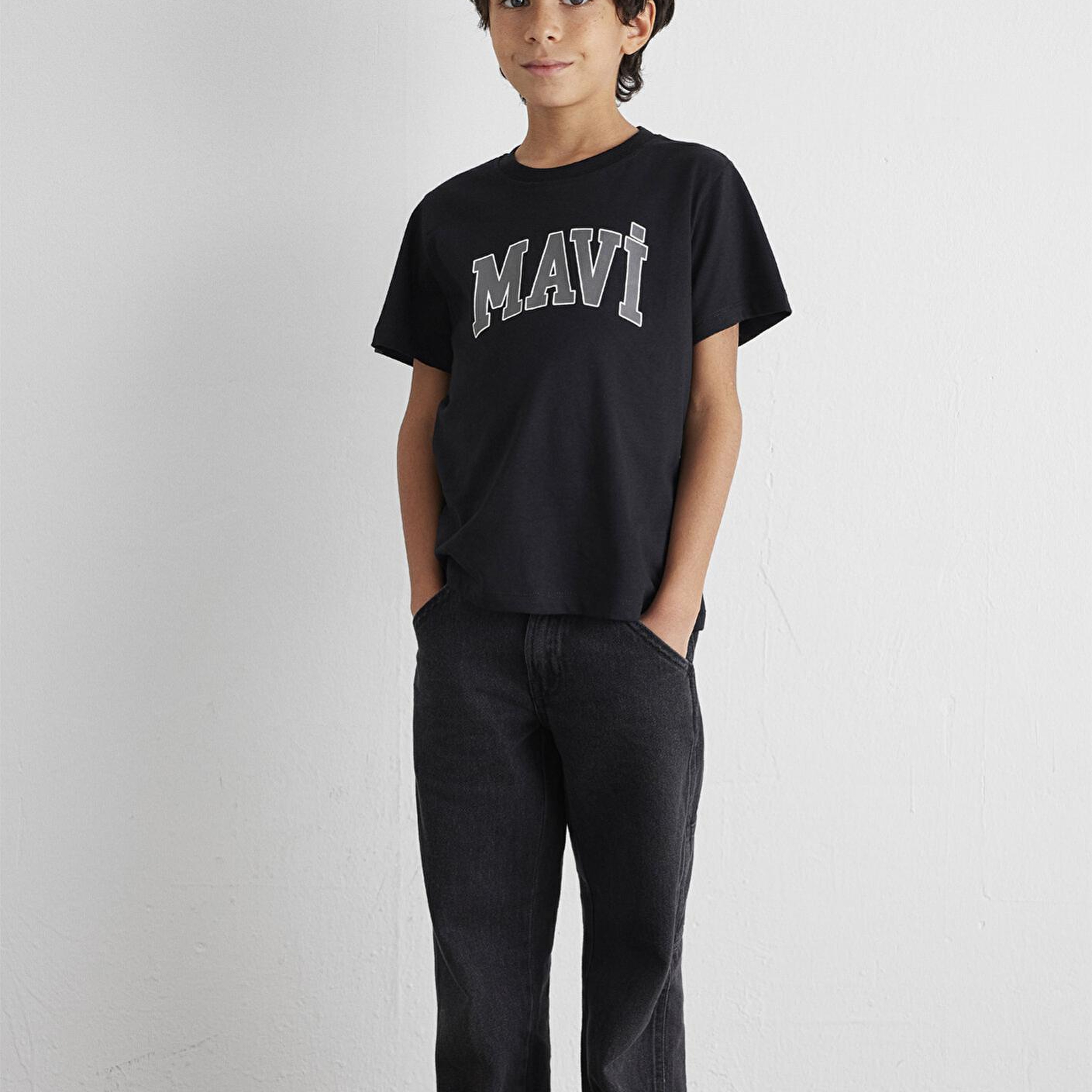 Mavi Mavi Logo Baskılı Siyah Tişört Regular Fit / Normal Kesim 6610030-900