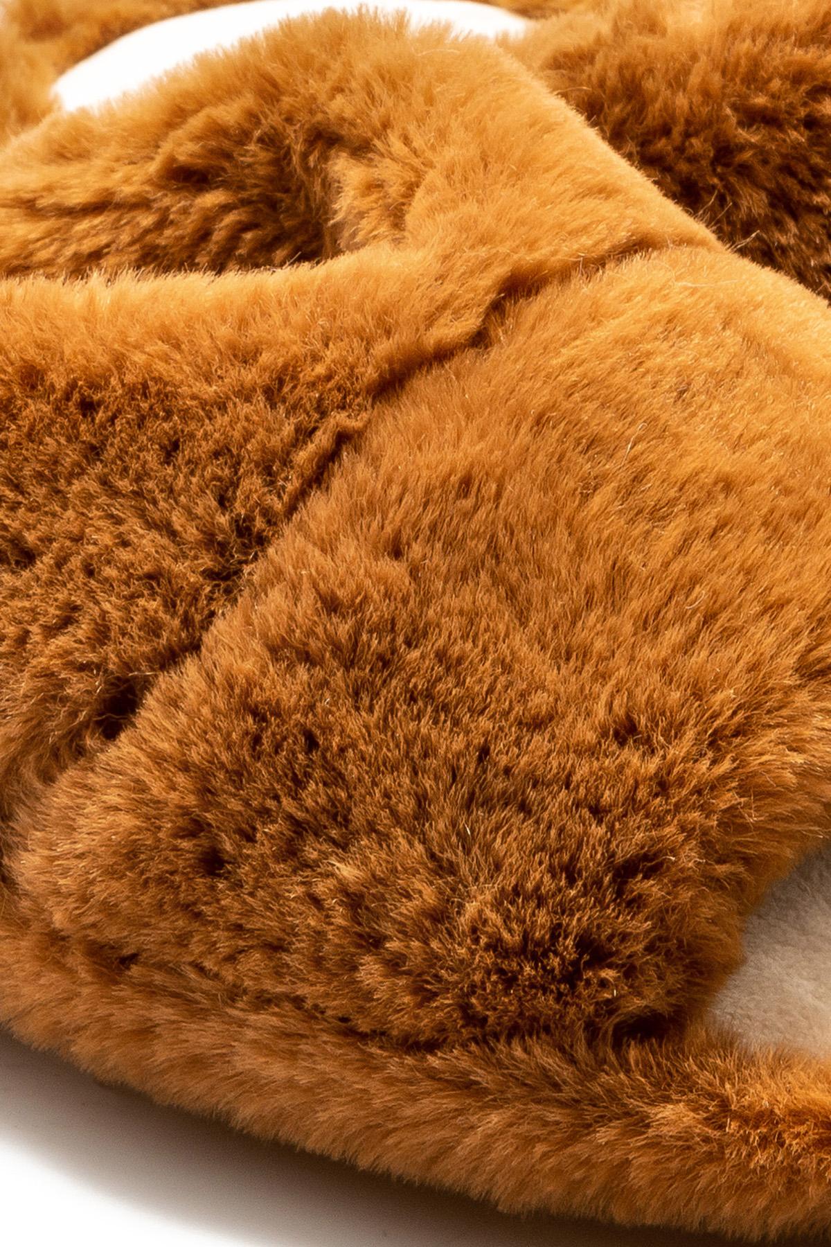 Moli Peluş Kadın Ev Terliği Kahverengi 36/41