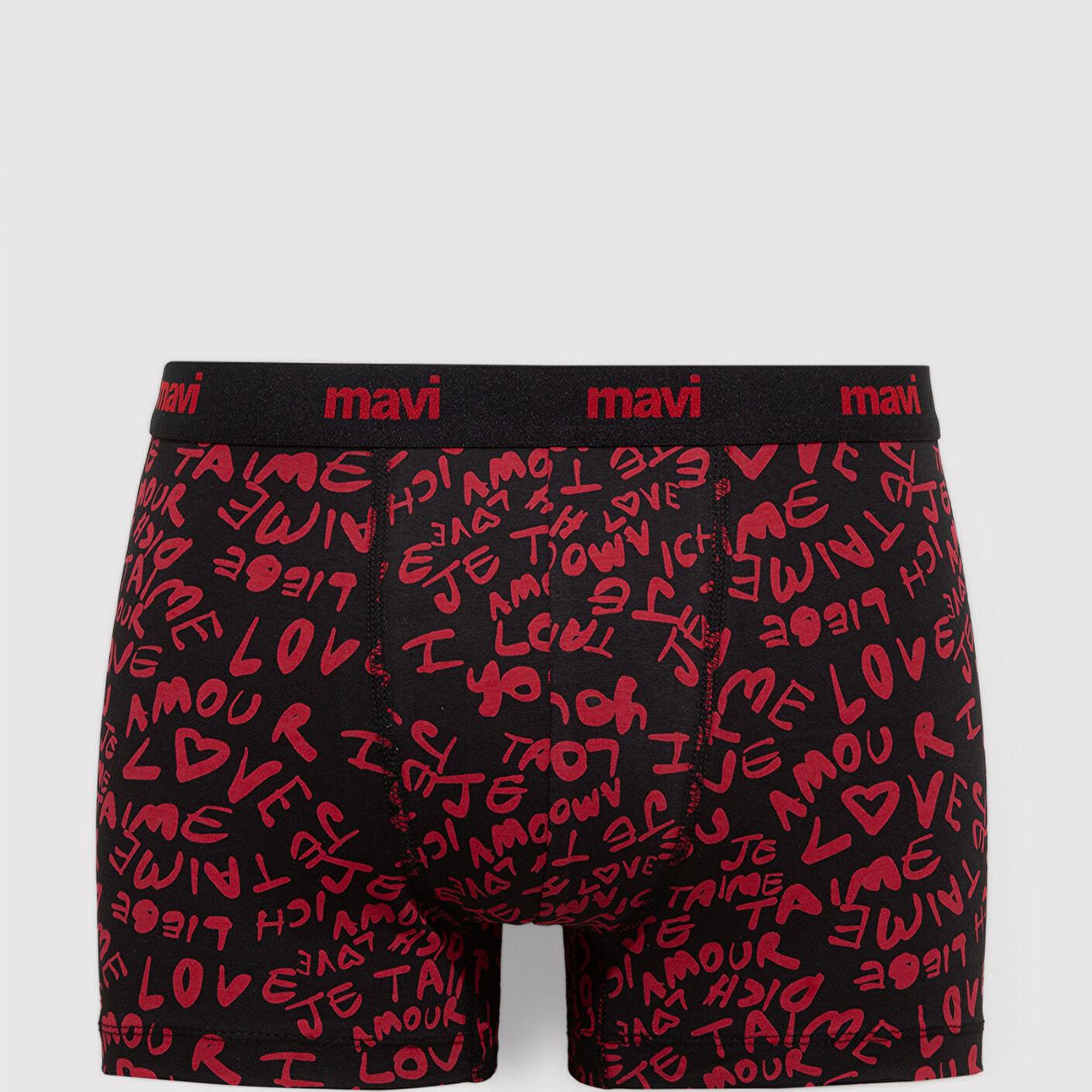 Mavi Baskılı Kırmızı Boxer 0910948-900