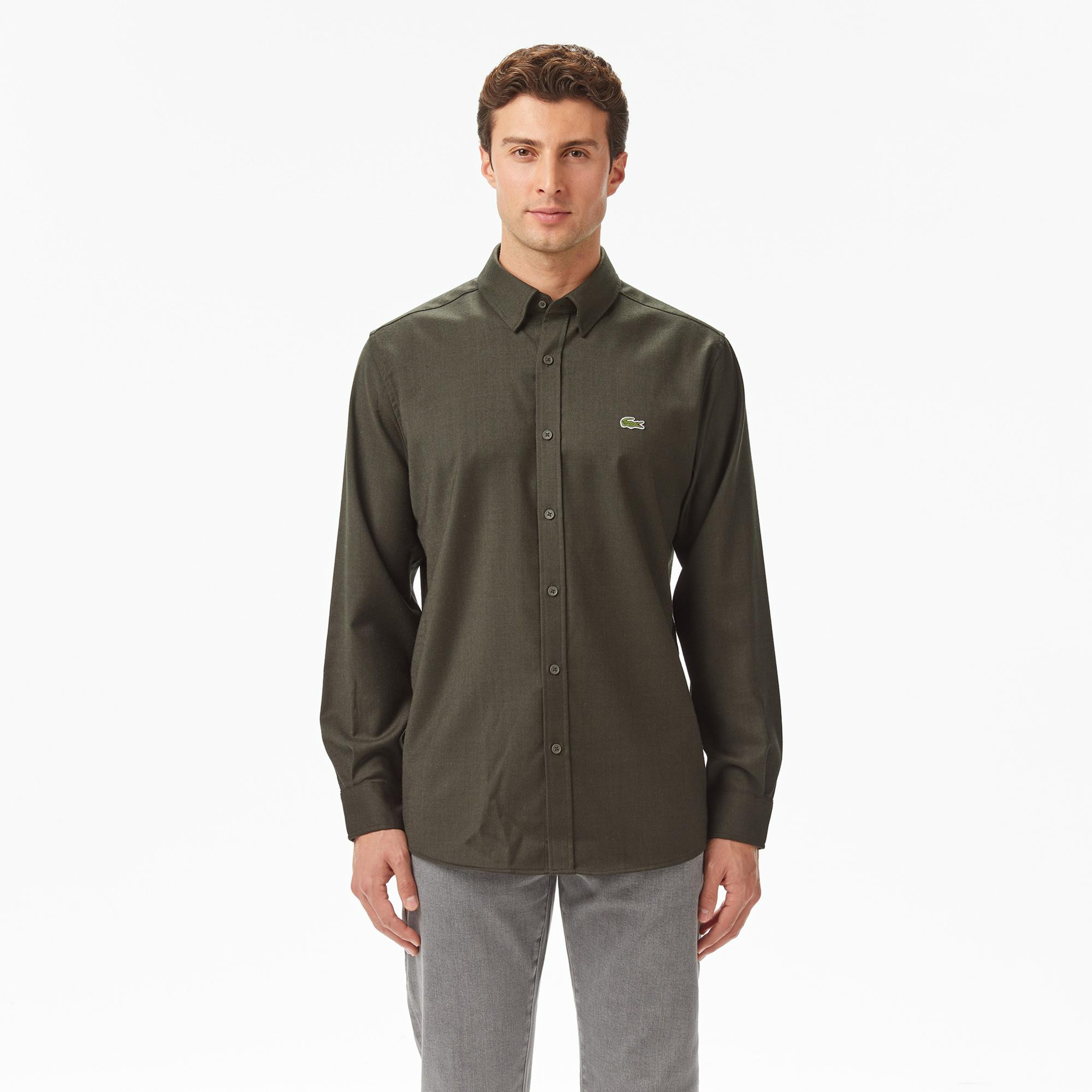 Lacoste Erkek Regular Fit Koyu Yeşil Gömlek