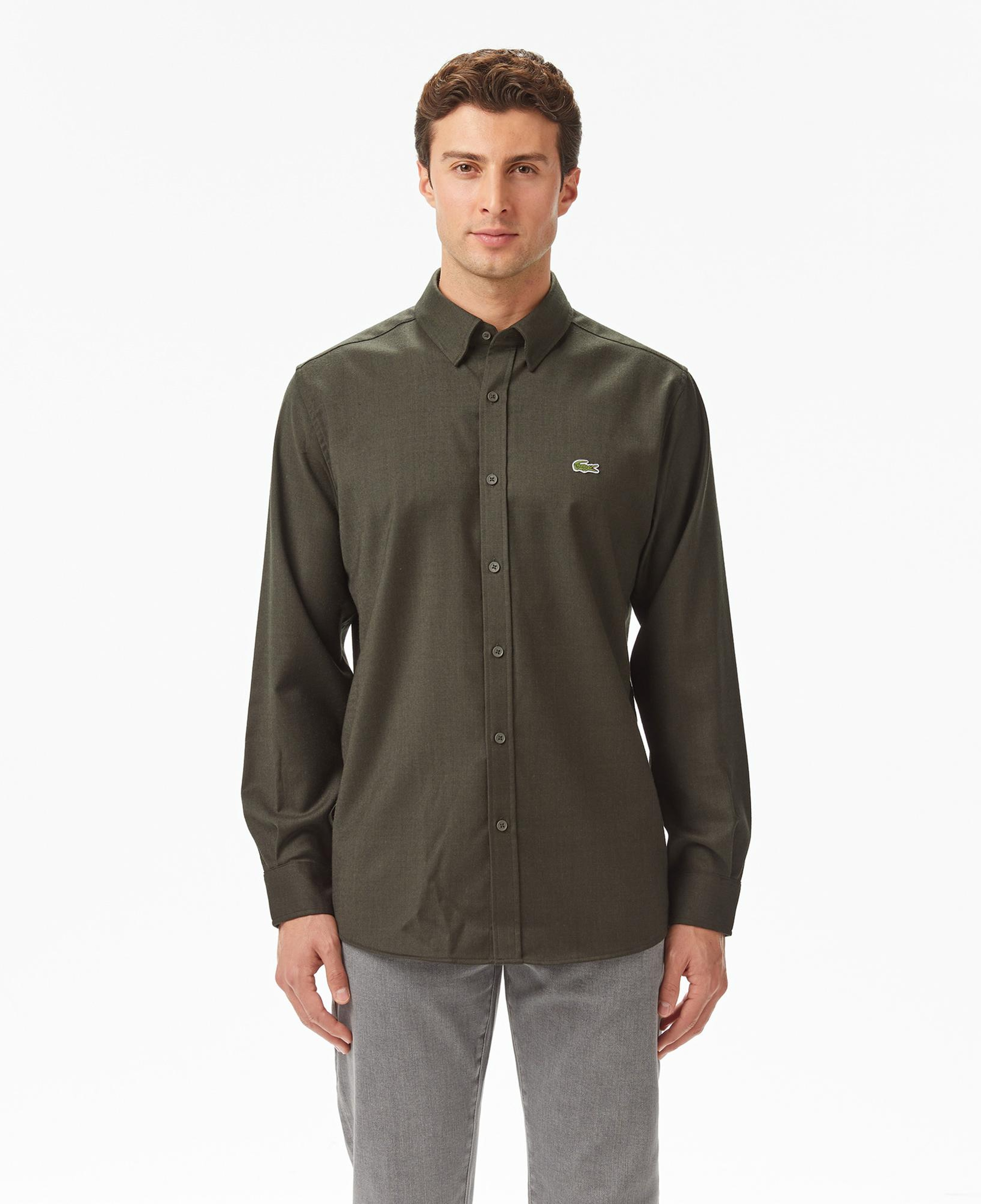 Lacoste Erkek Regular Fit Koyu Yeşil Gömlek