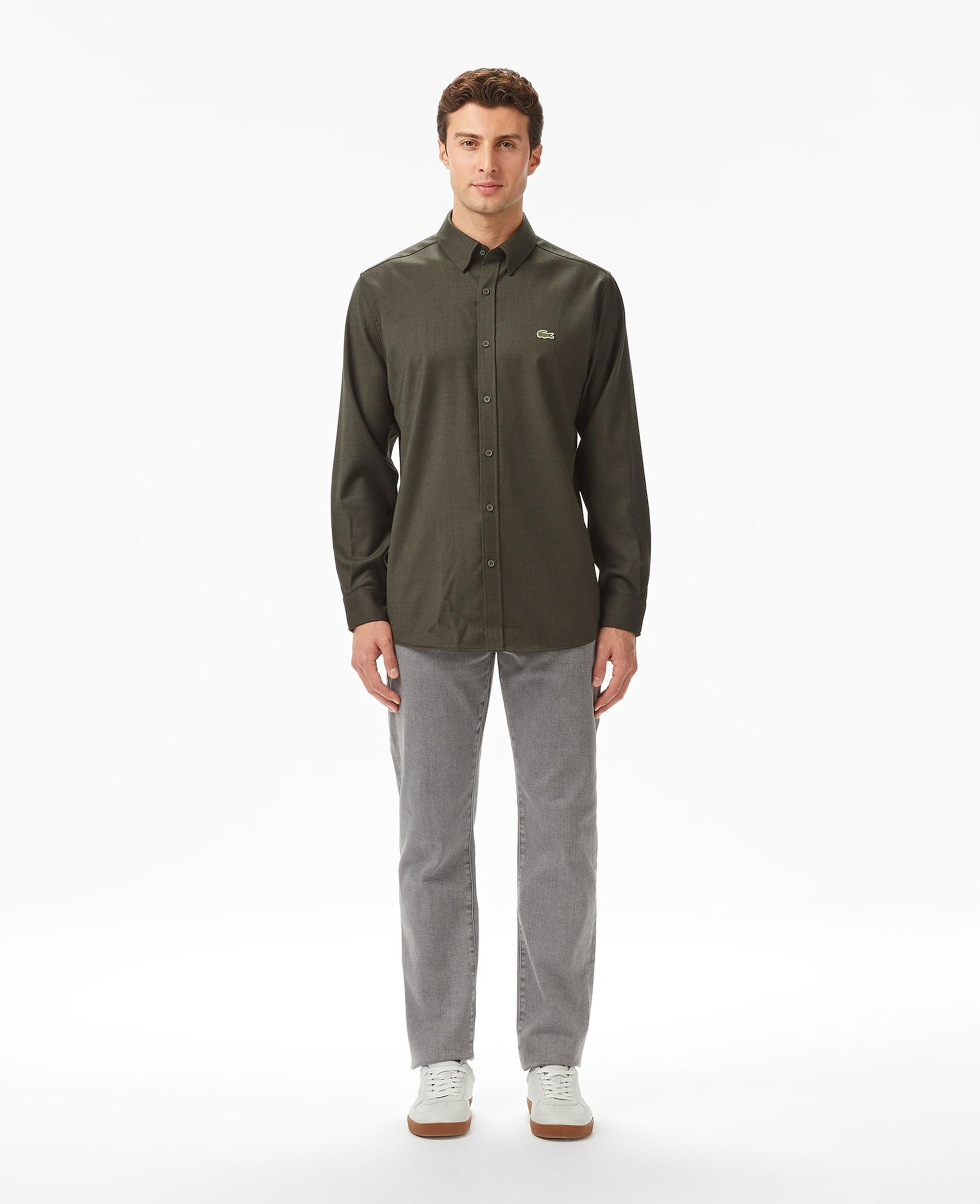 Lacoste Erkek Regular Fit Koyu Yeşil Gömlek