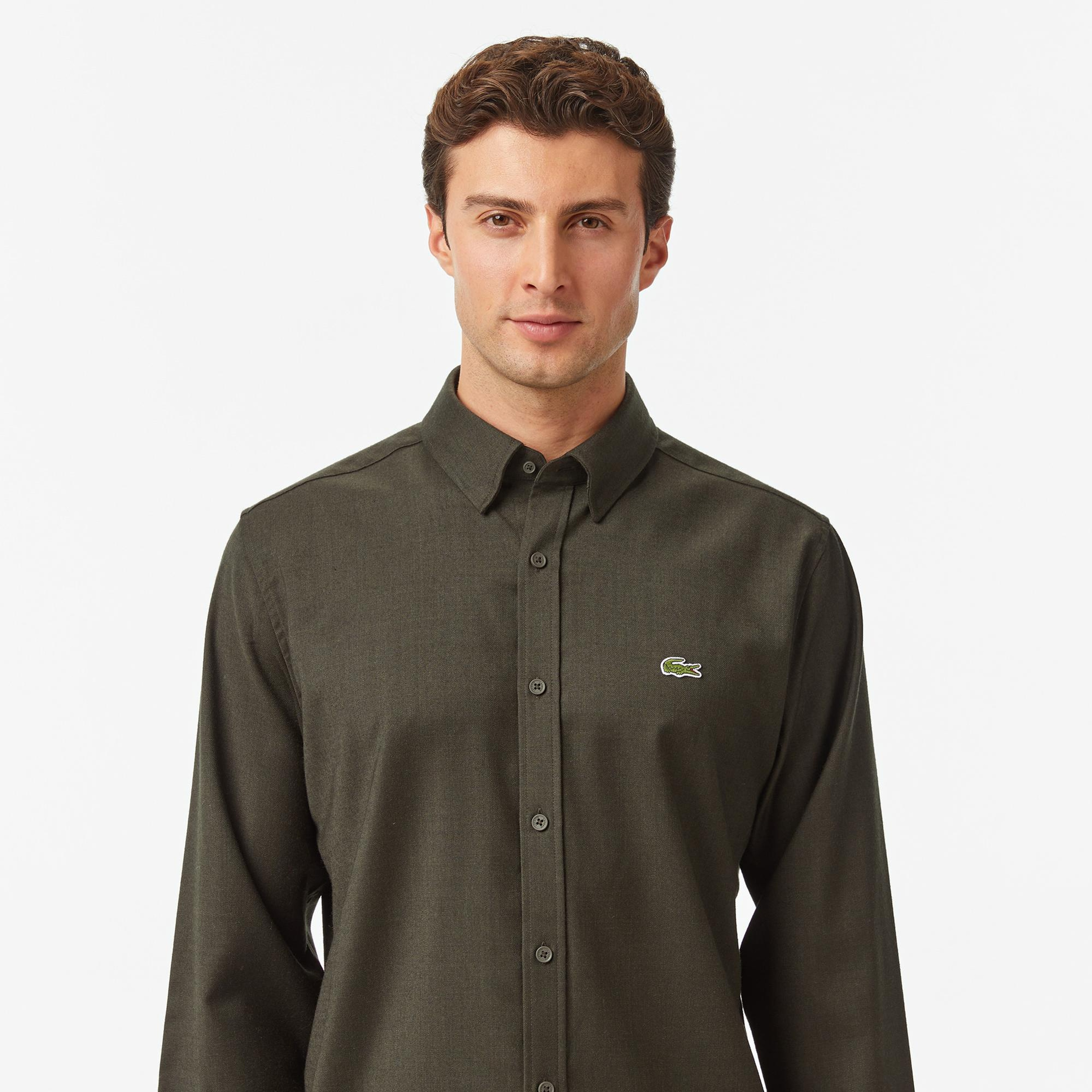 Lacoste Erkek Regular Fit Koyu Yeşil Gömlek