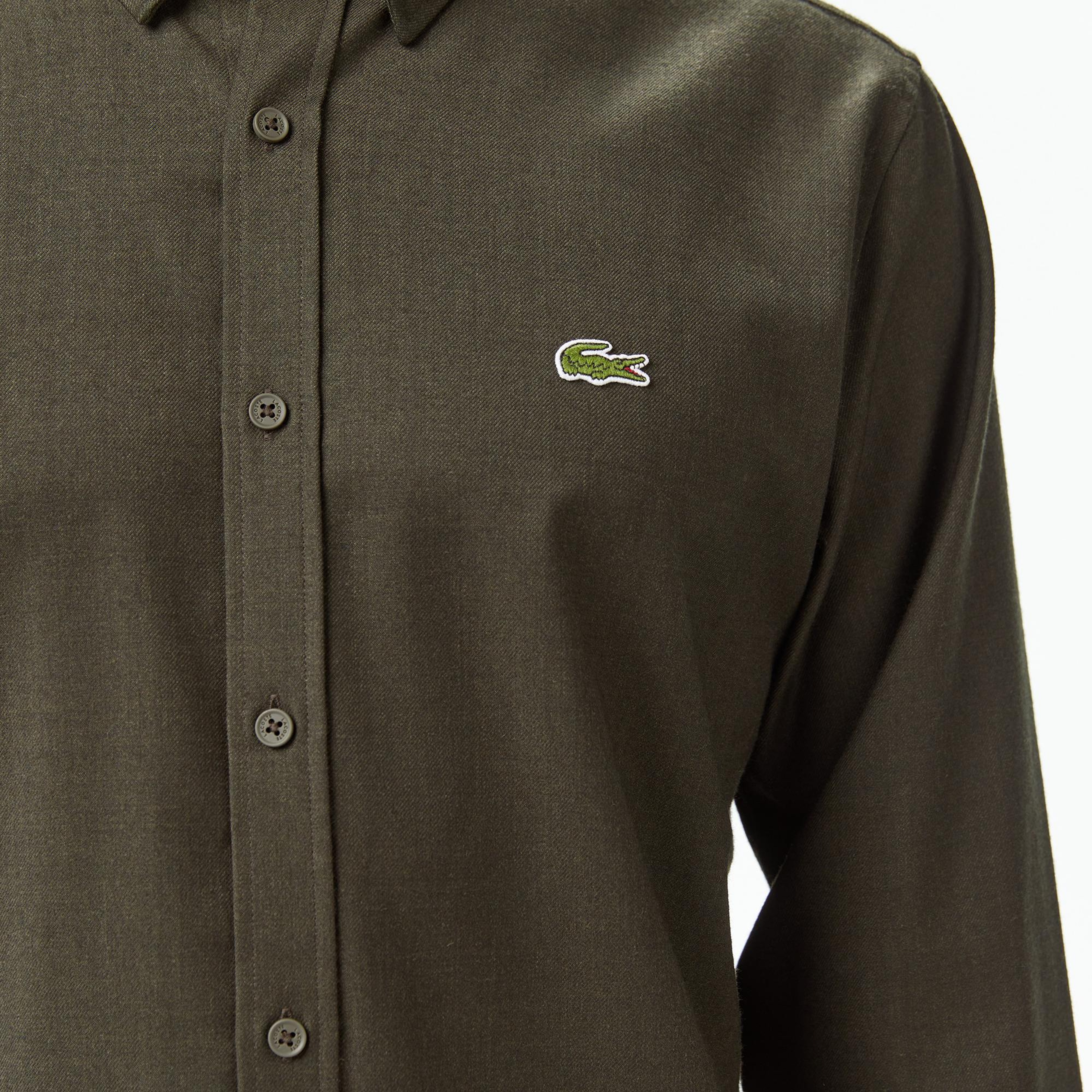 Lacoste Erkek Regular Fit Koyu Yeşil Gömlek