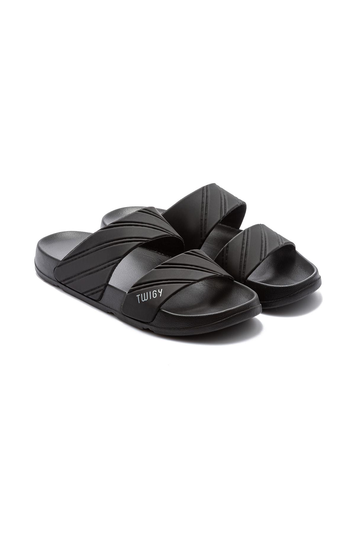 Kevin Çizgili Erkek Terlik Siyah 40/45