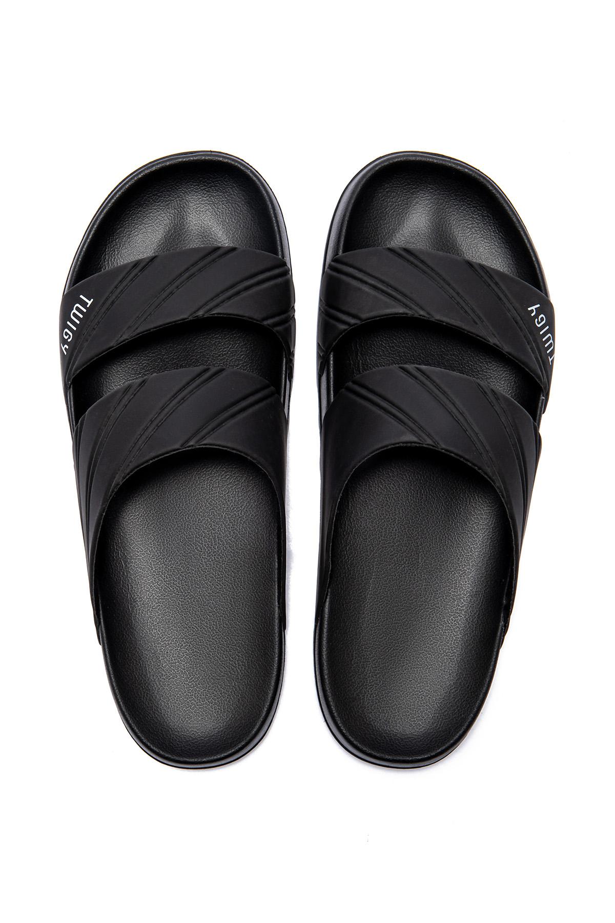 Kevin Çizgili Erkek Terlik Siyah 40/45