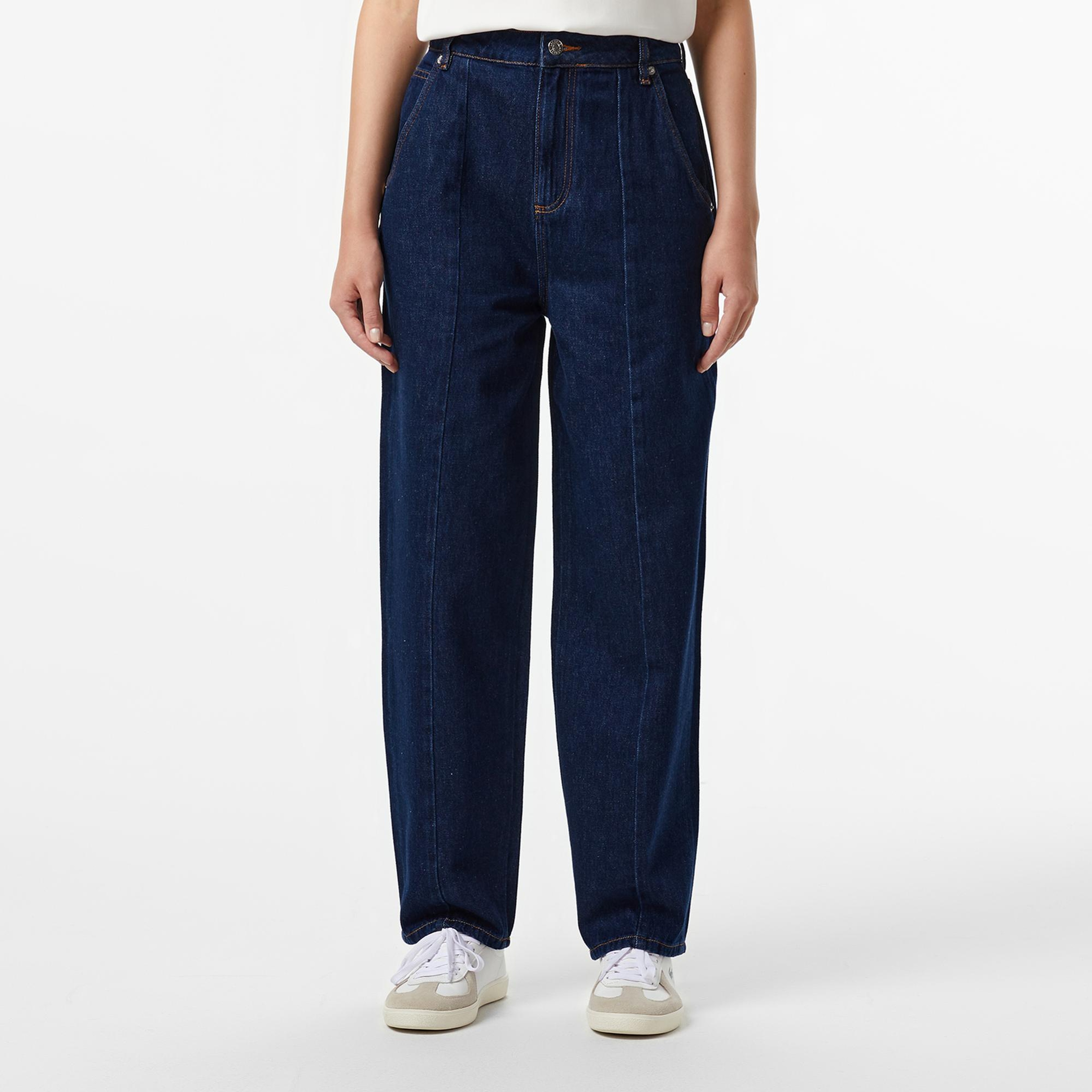 Lacoste Kadın Relaxed Fit Koyu Mavi Jean Pantolon