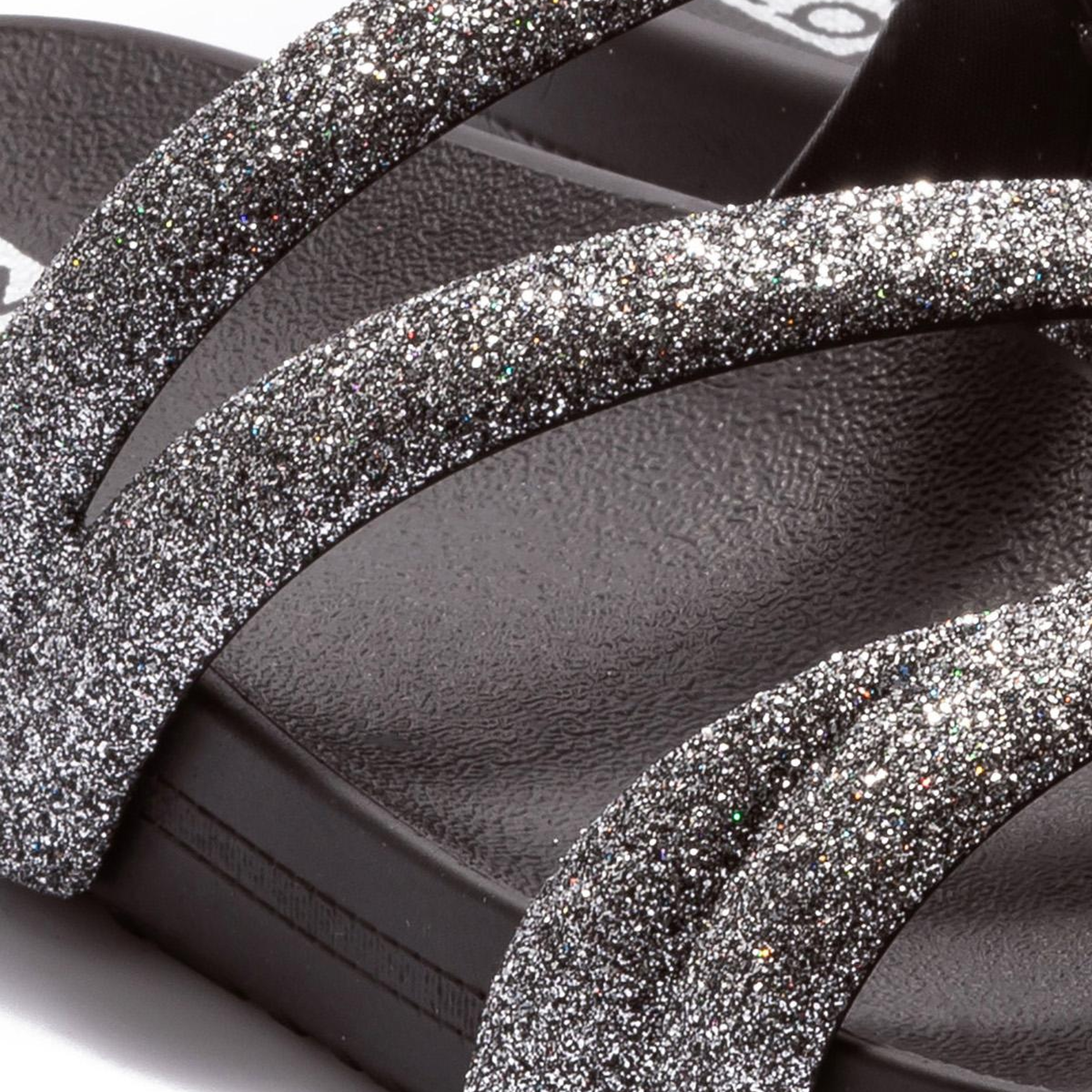 Glitter Tam Ad Kadın Terlik Gri Siyah 35/42