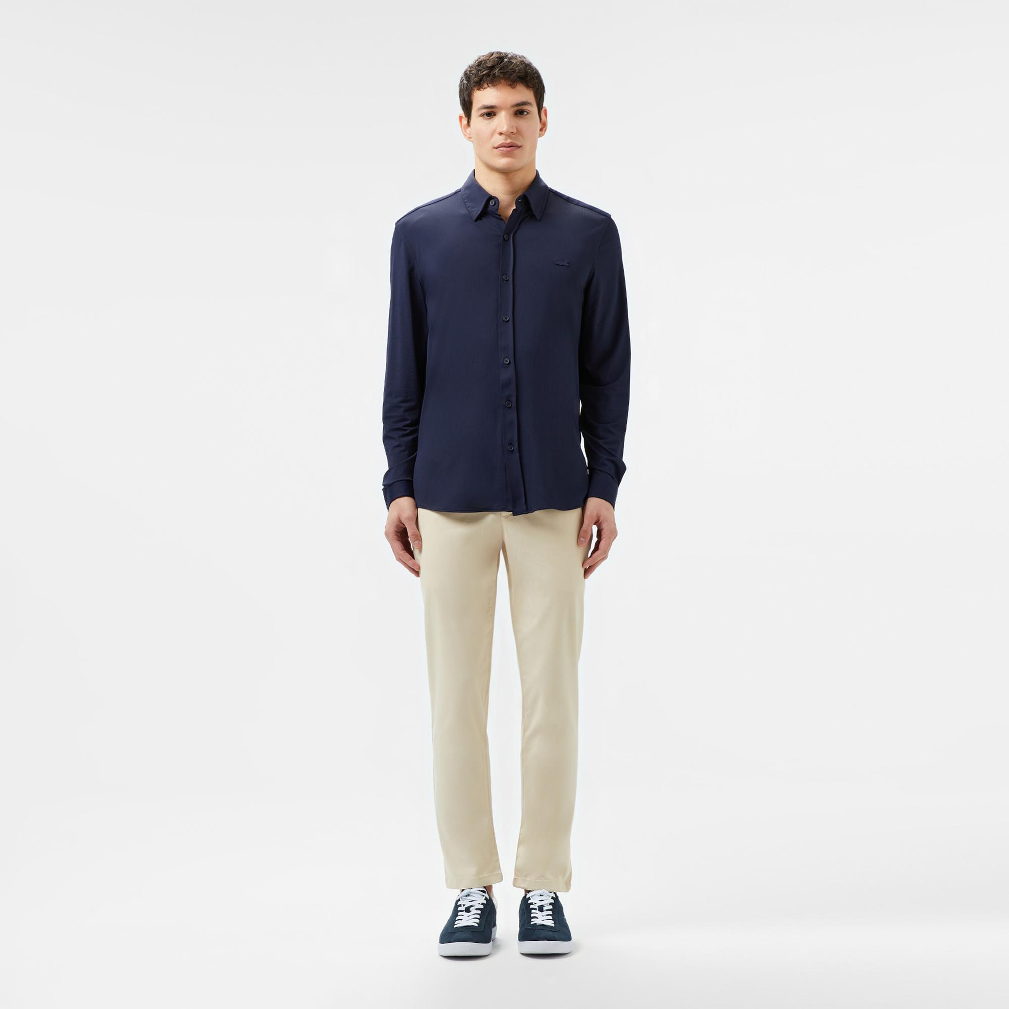 Lacoste Erkek Slim Fit Lacivert Gömlek