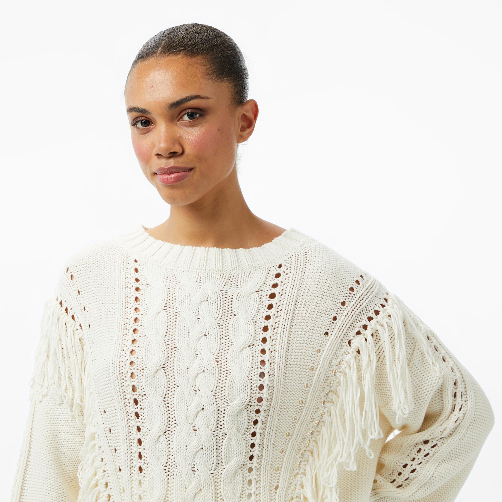 Boss Fitto Kadın Beyaz Triko