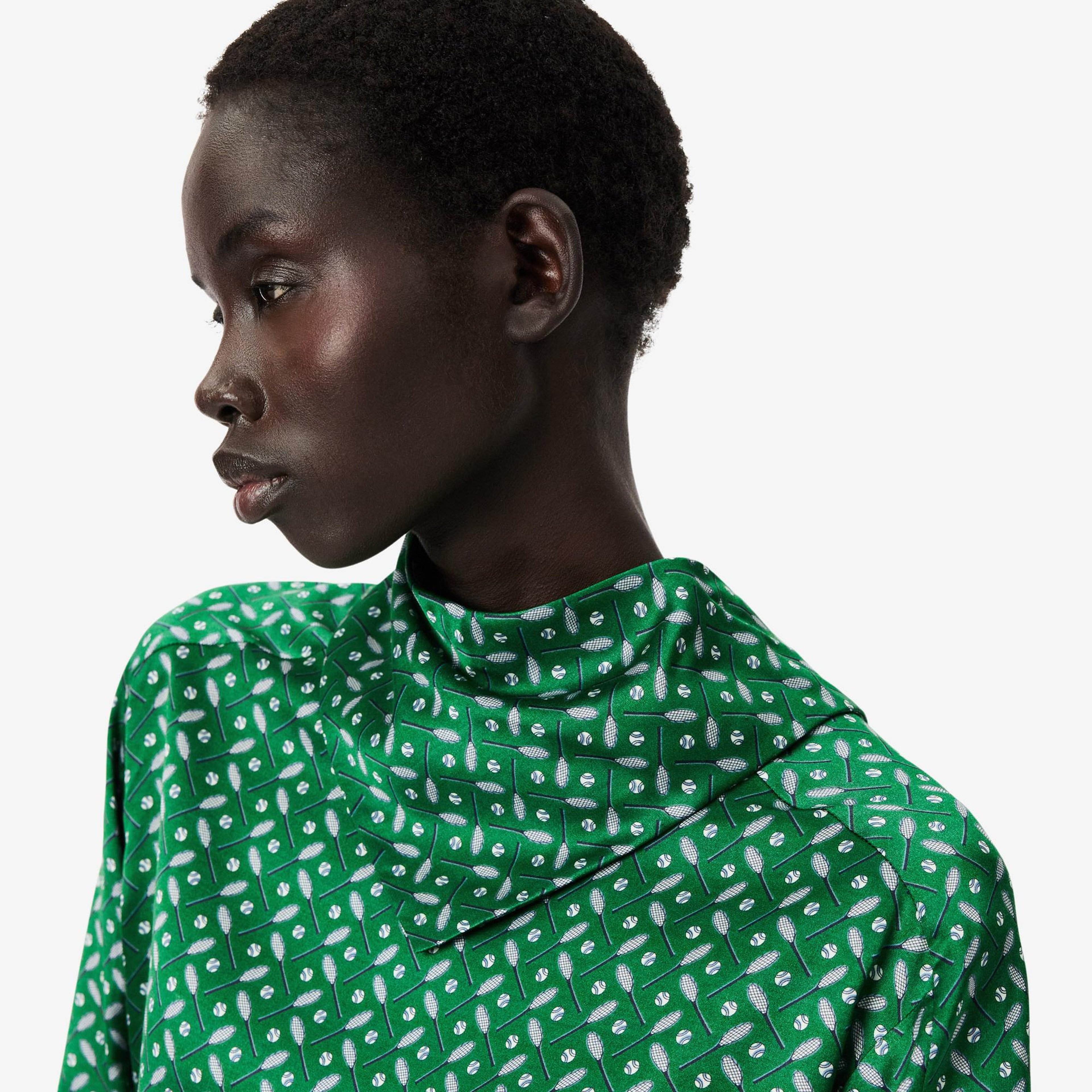 Lacoste Runway Kadın Desenli Yeşil Bluz