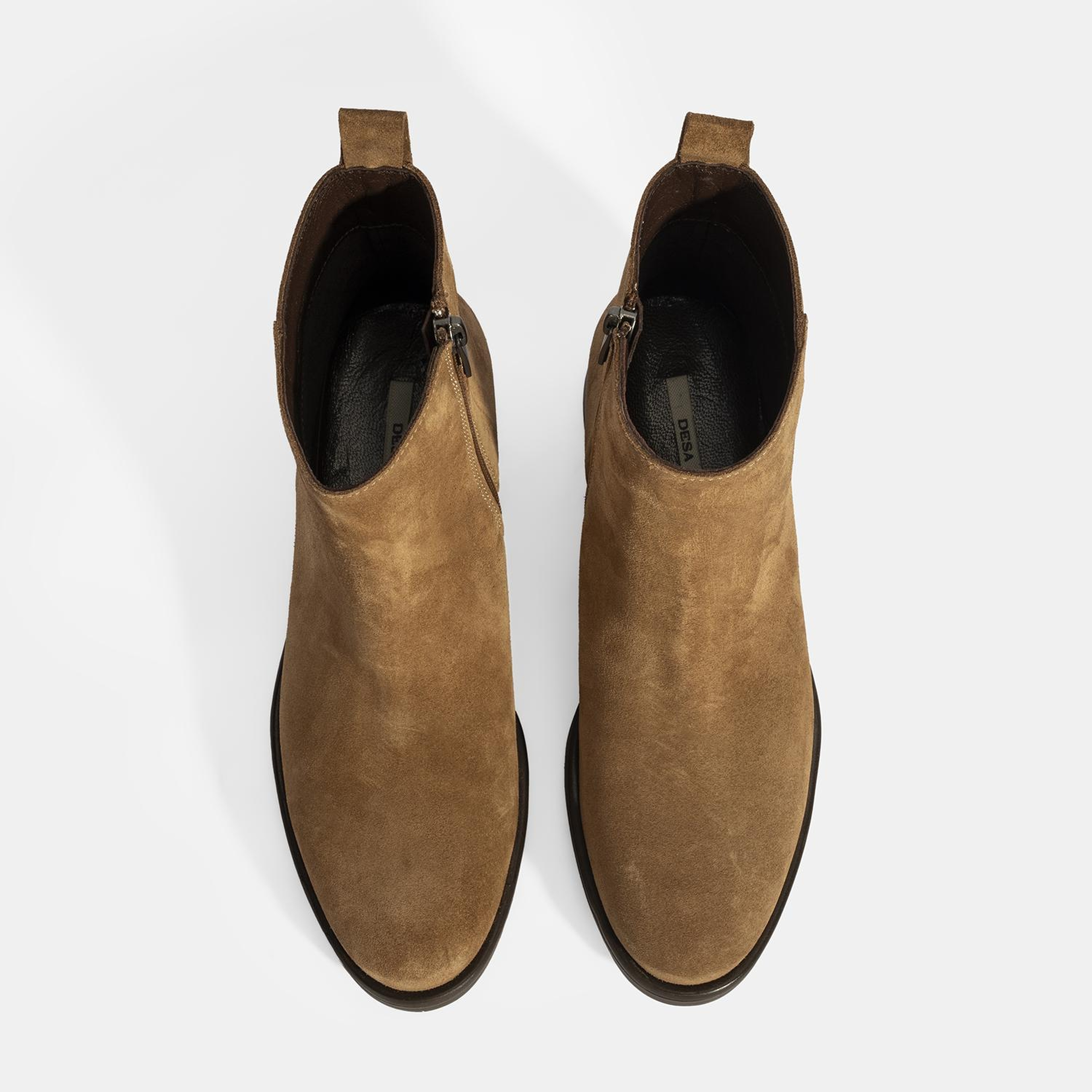 Kadın Taba Fermuarlı Süet Deri Bot