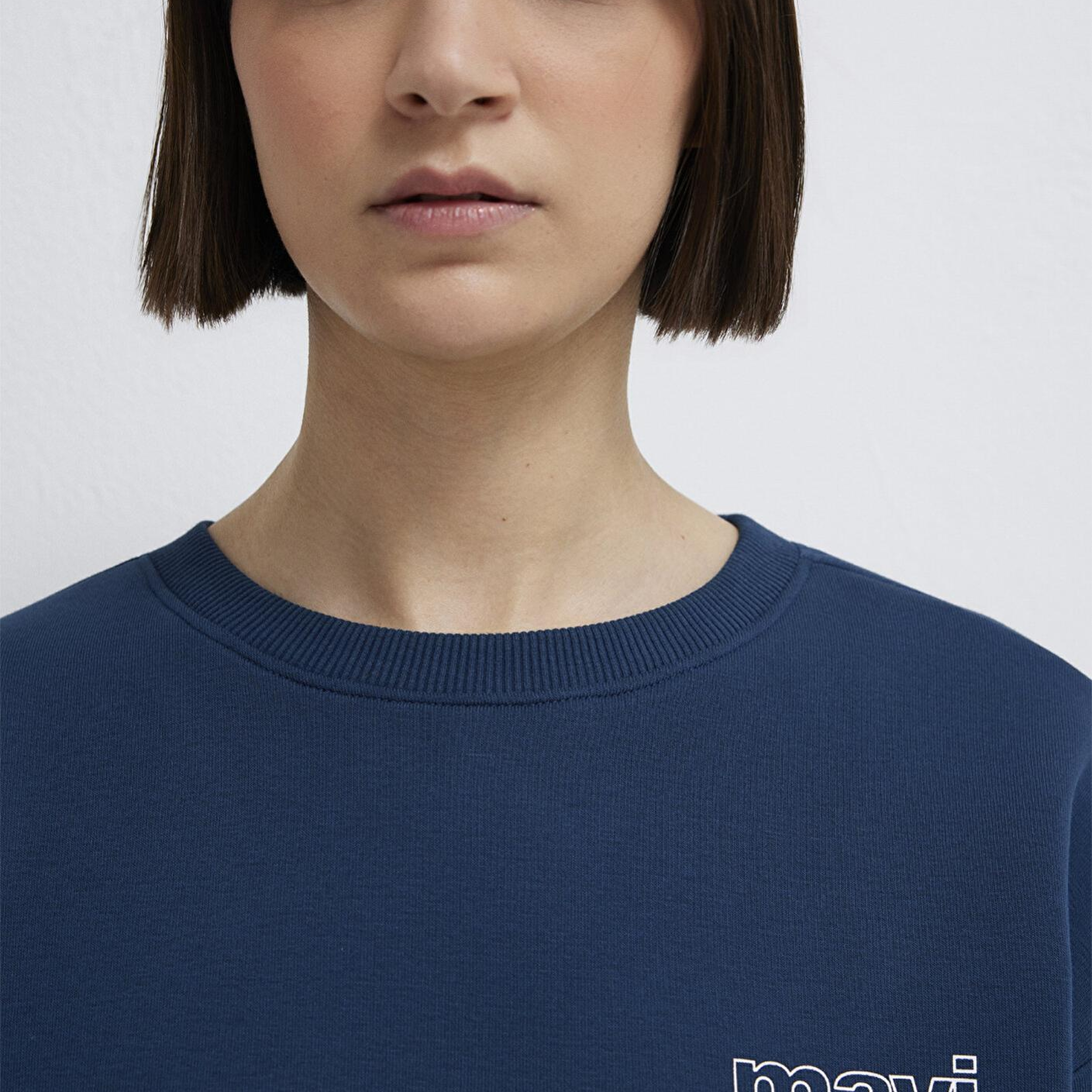 Mavi Mavi Logo Baskılı Lacivert Sweatshirt 1611656-82454