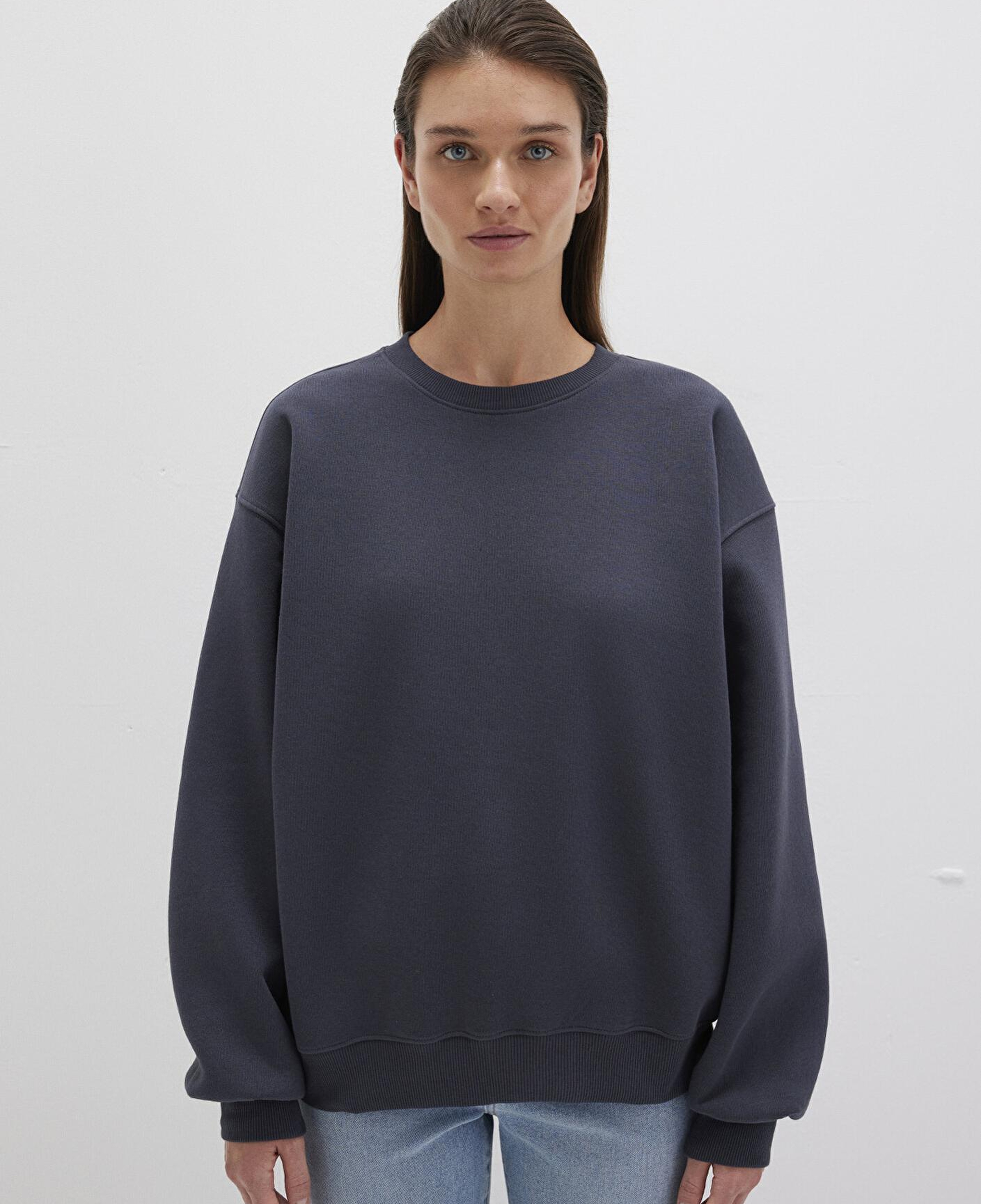 Mavi Bisiklet Yaka Lacivert Basic Sweatshirt 1610198-70726