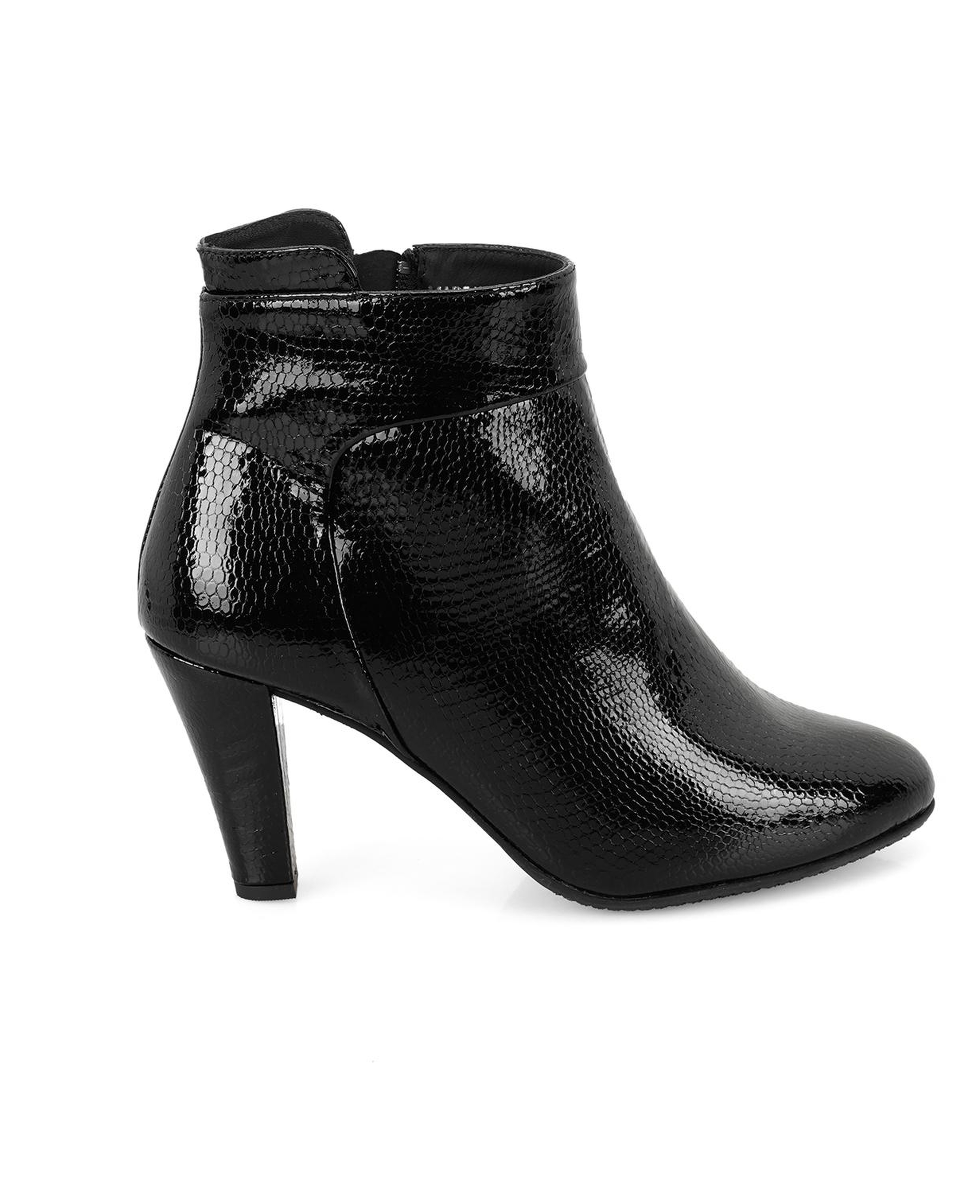 Aliza Siyah Kadın DesaComfort Fermuarlı Topuklu Deri Bot
