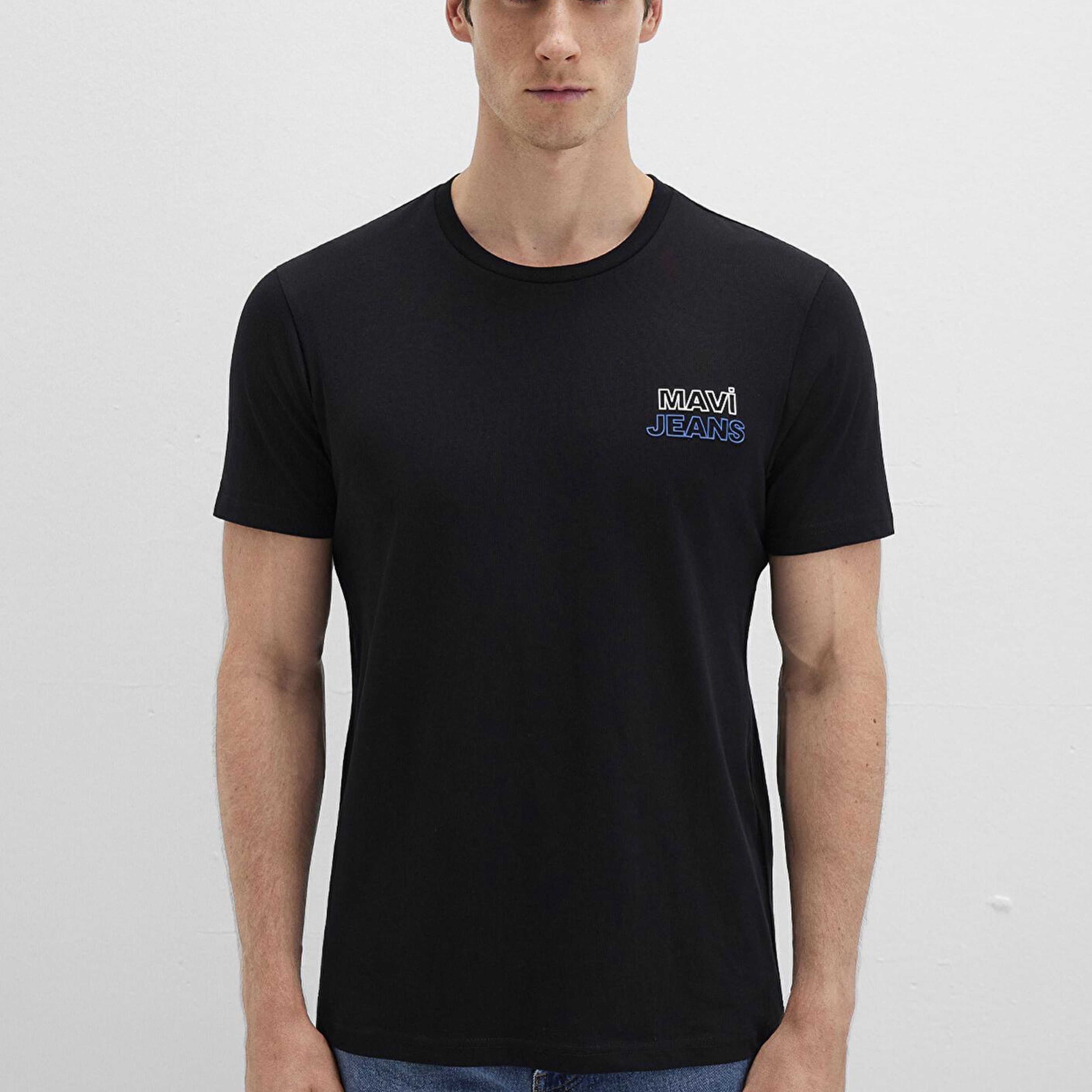 Mavi Mavi Jeans Baskılı Siyah Tişört Slim Fit / Dar Kesim 066841-900