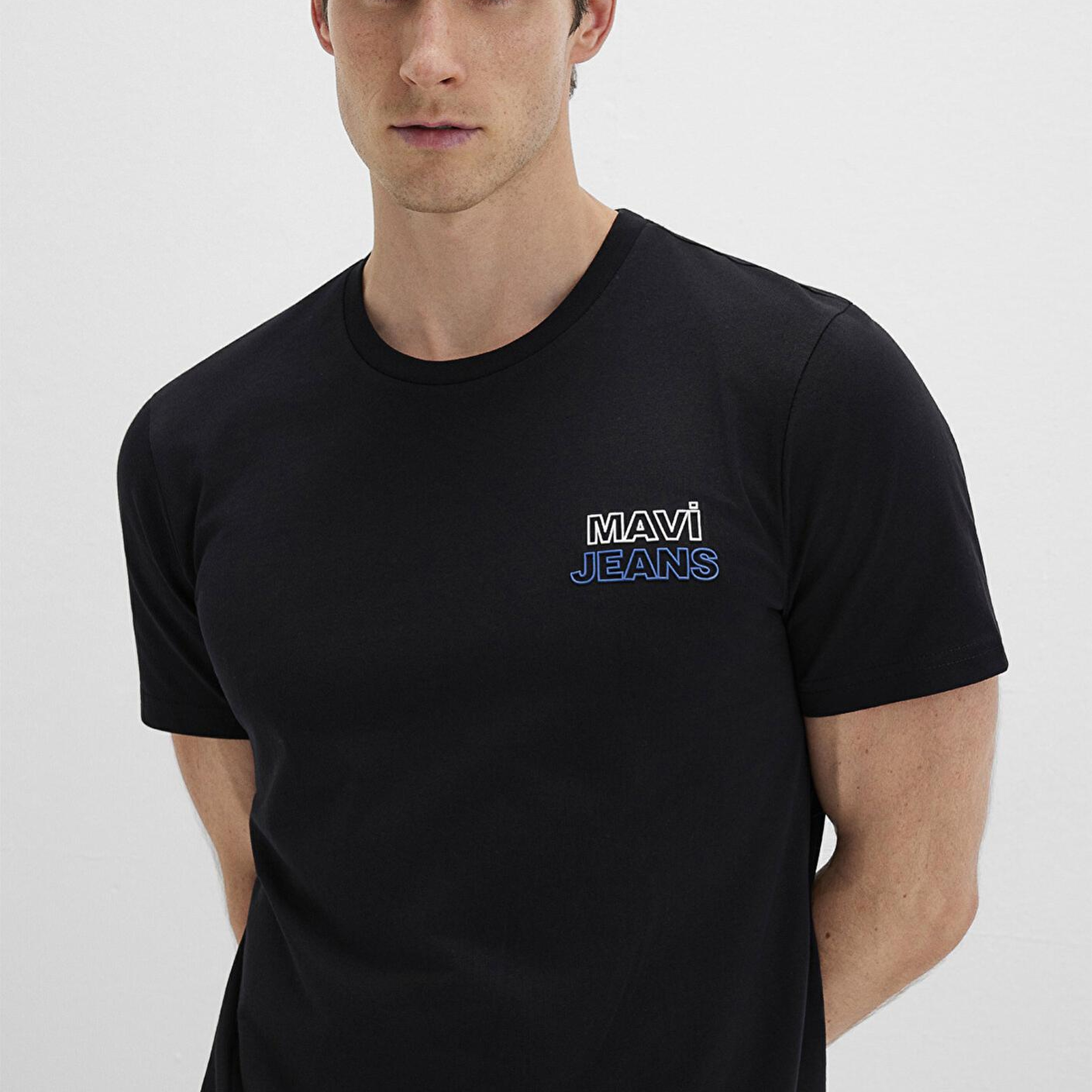 Mavi Mavi Jeans Baskılı Siyah Tişört Slim Fit / Dar Kesim 066841-900