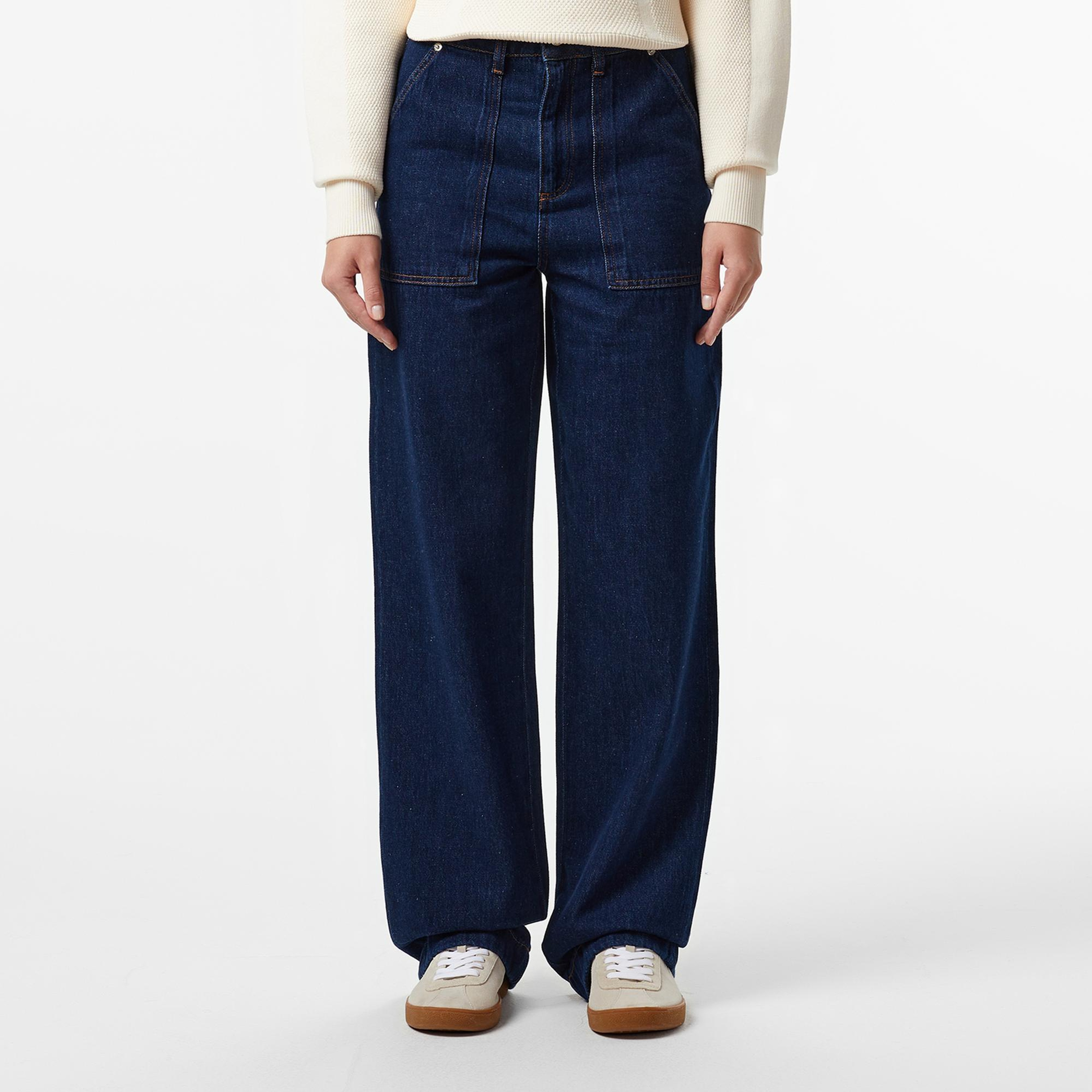 Lacoste Kadın Straight Fit Koyu Mavi Pantolon