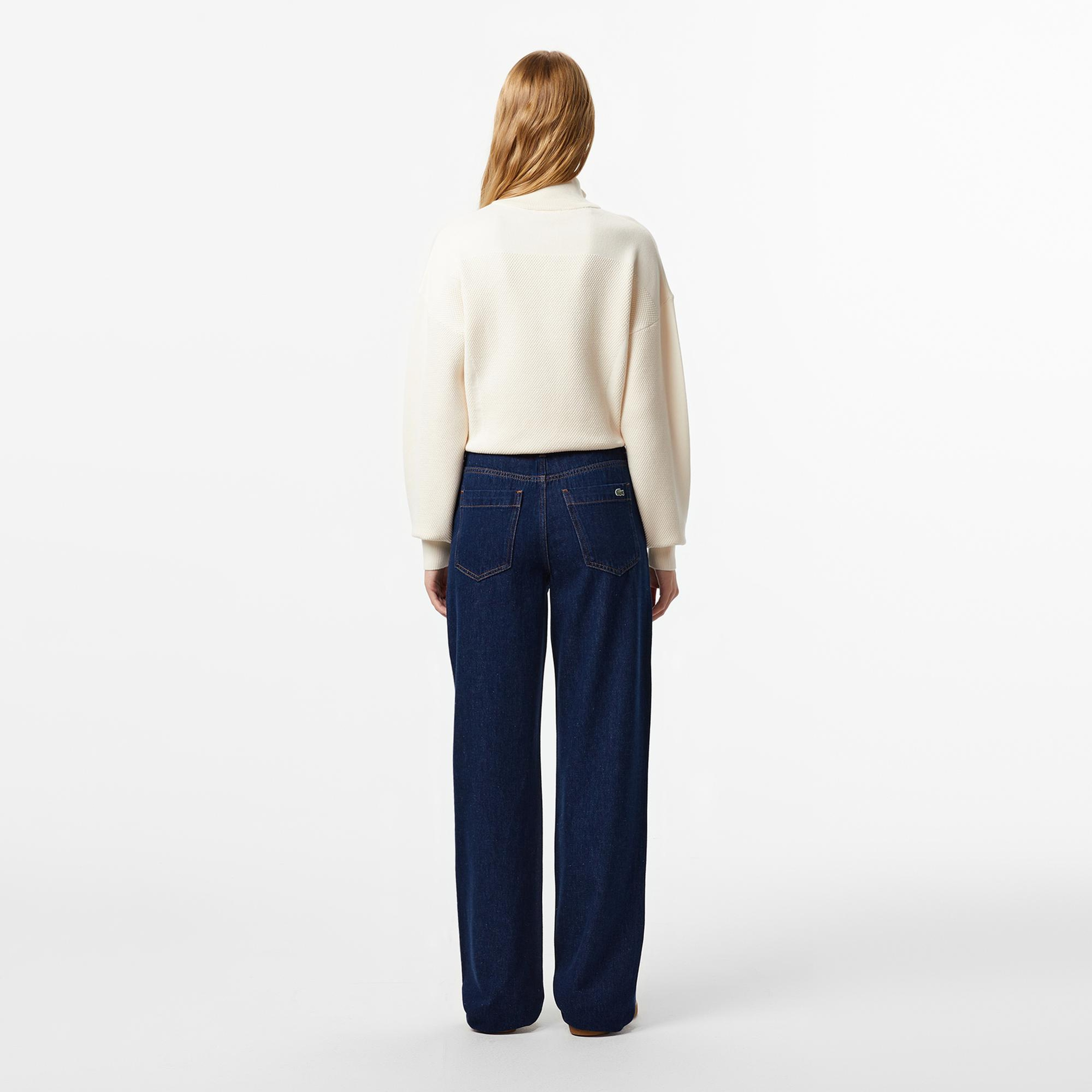 Lacoste Kadın Straight Fit Koyu Mavi Pantolon