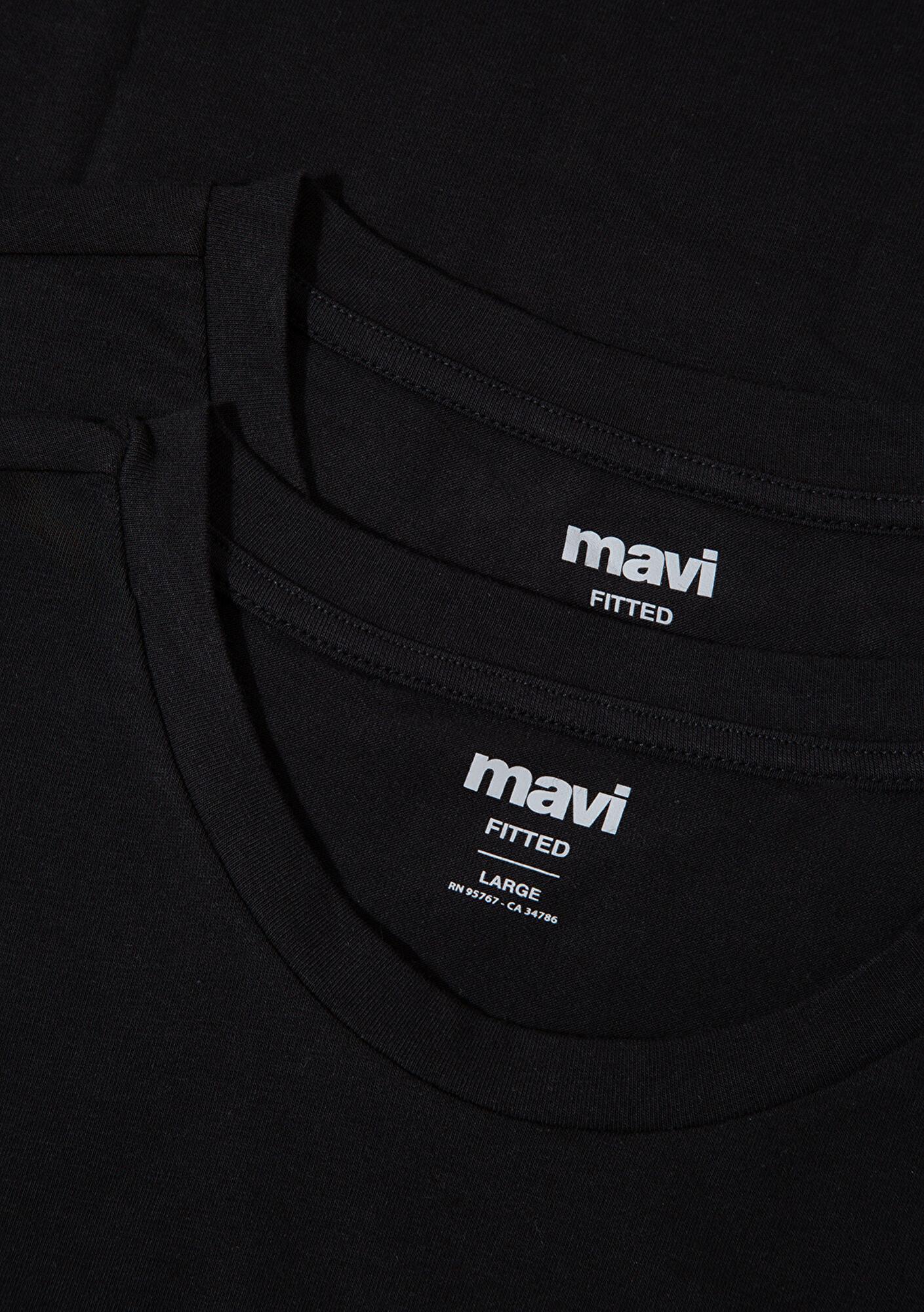 Mavi 2li Bisiklet Yaka Erkek Basic Tişört Fitted / Vücuda Oturan Kesim 0611283-900