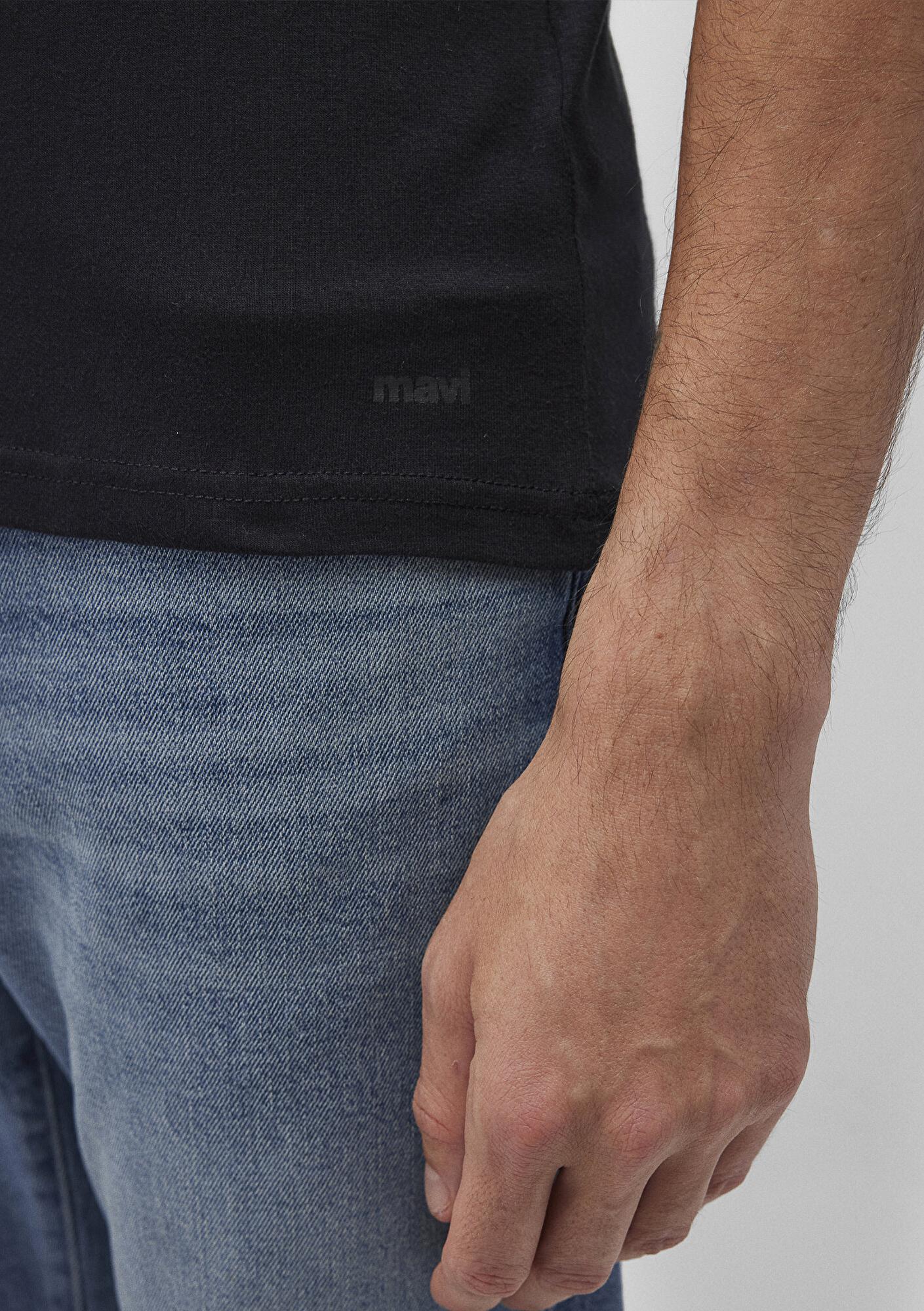 Mavi 2li Bisiklet Yaka Erkek Basic Tişört Fitted / Vücuda Oturan Kesim 0611283-900