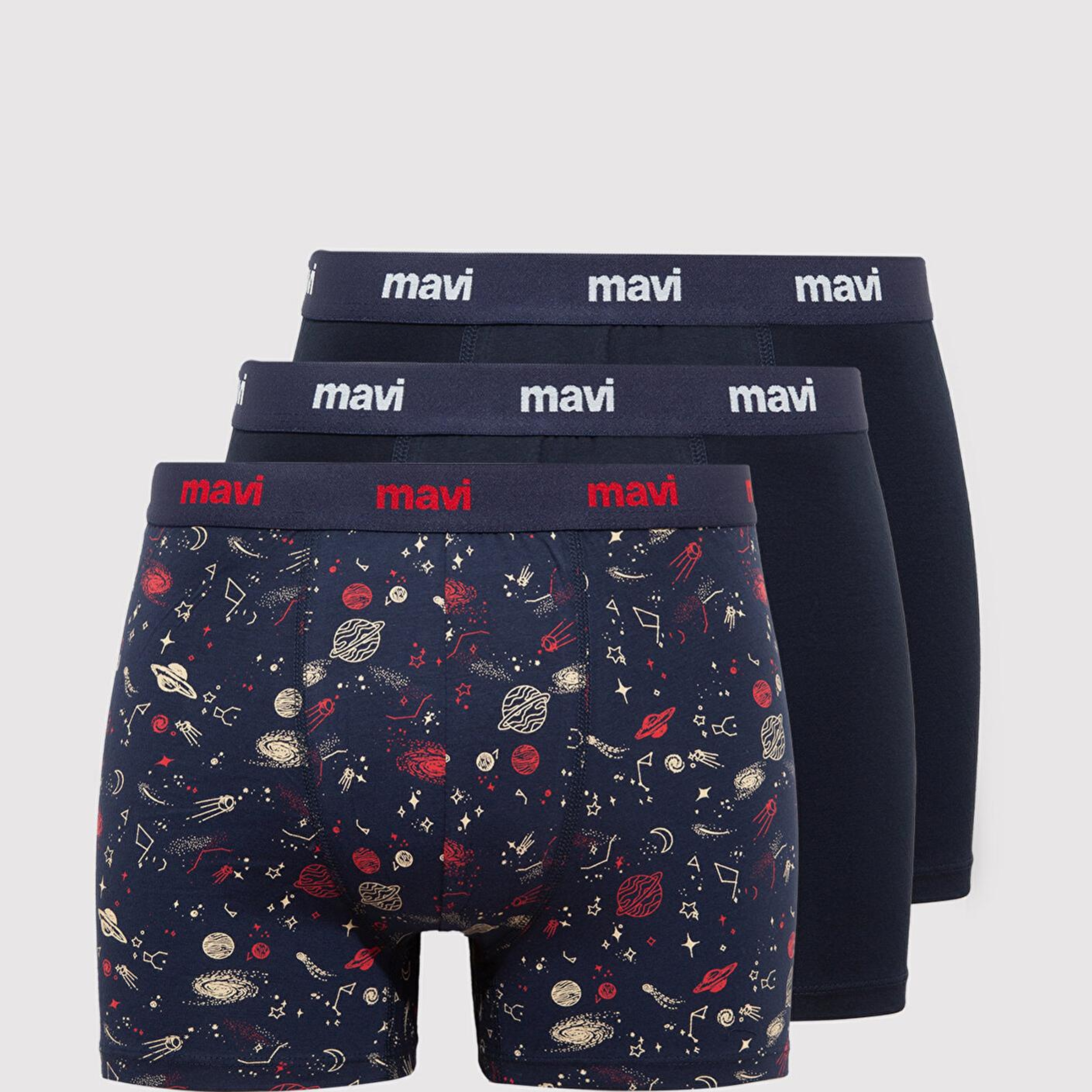Mavi 3lü Lacivert Boxer 0910616-900