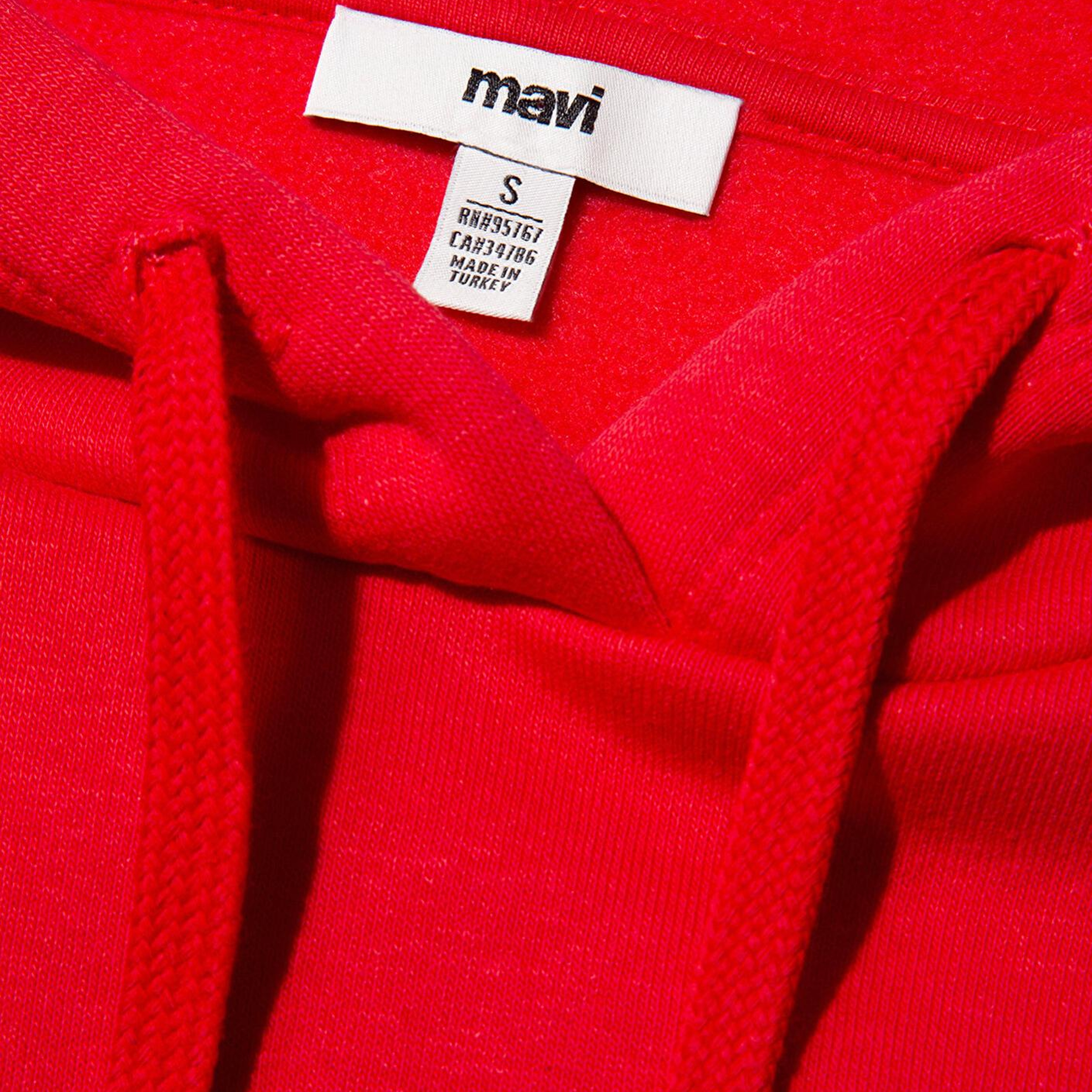 Mavi Mavi Logo Baskılı Kapüşonlu Kırmızı Sweatshirt 1600361-82054