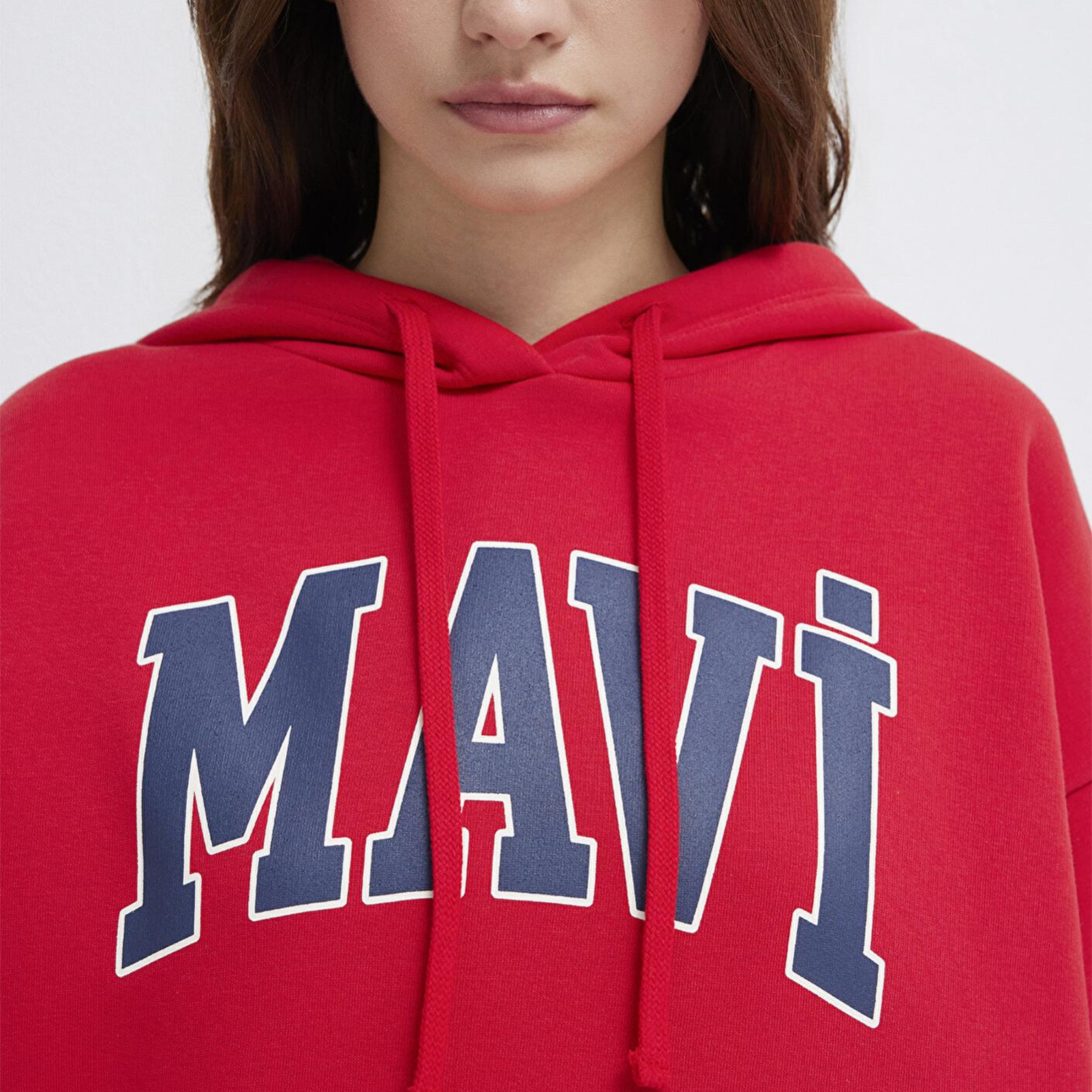 Mavi Mavi Logo Baskılı Kapüşonlu Kırmızı Sweatshirt 1600361-82054