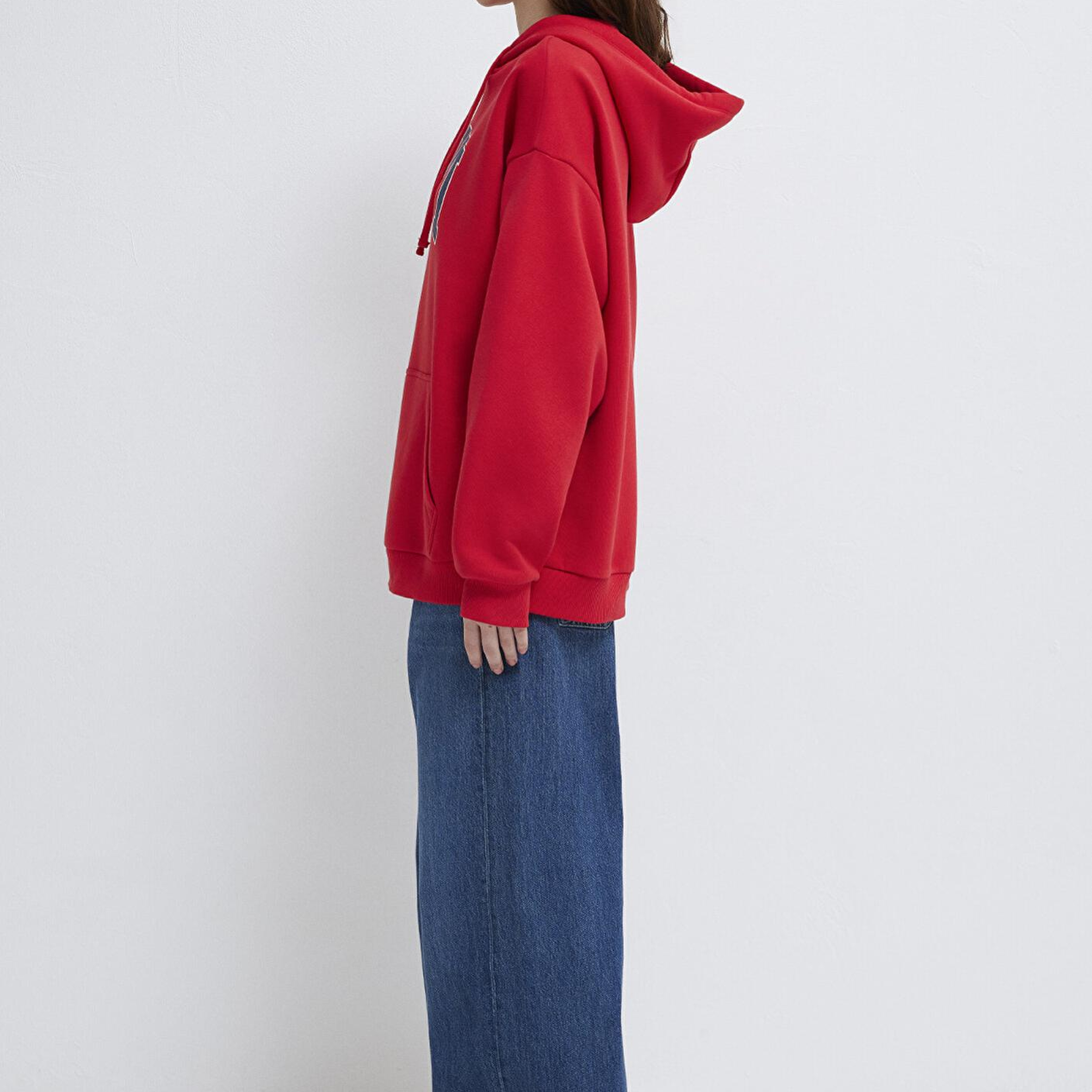 Mavi Mavi Logo Baskılı Kapüşonlu Kırmızı Sweatshirt 1600361-82054