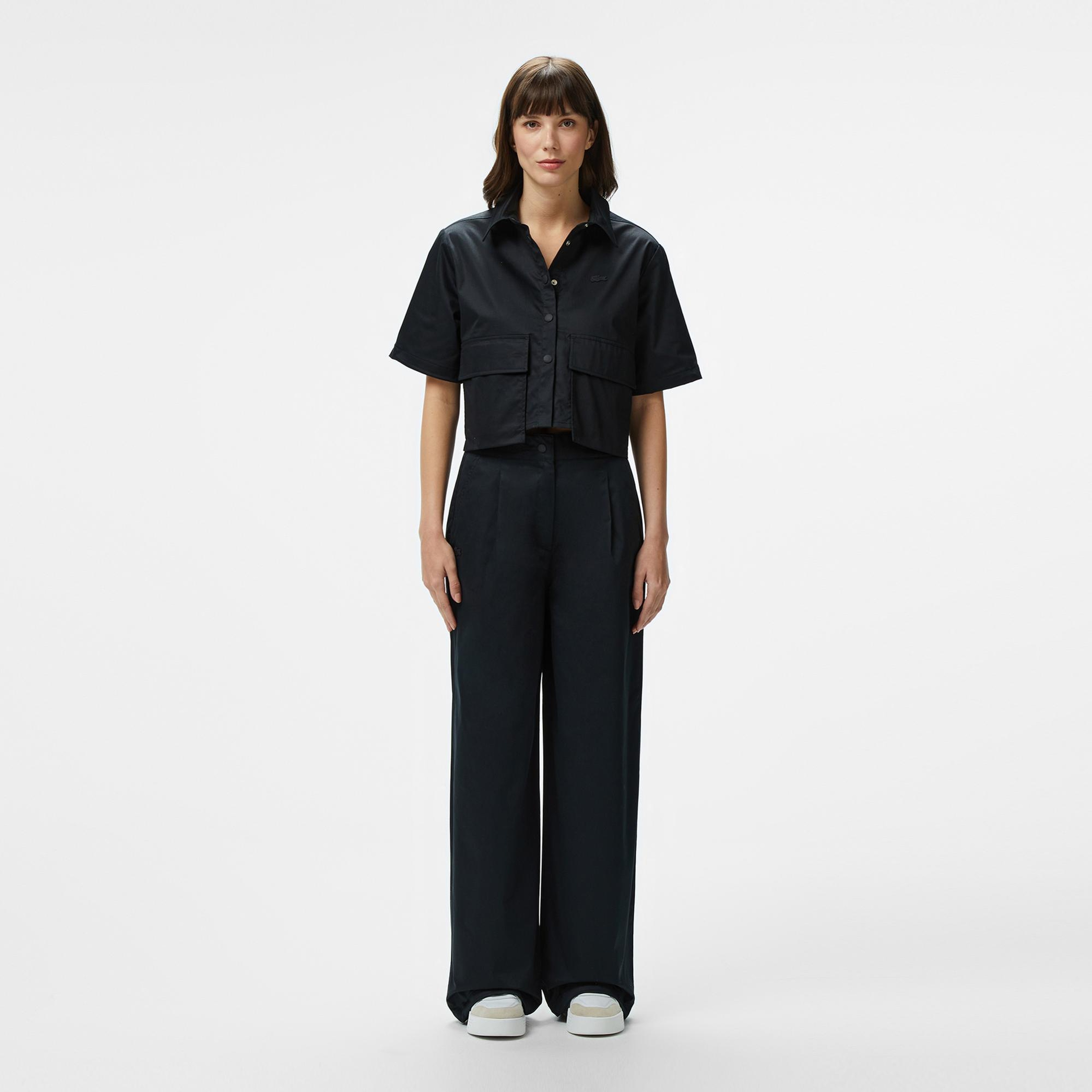 Lacoste Kadın Relaxed Fit Siyah Pantolon