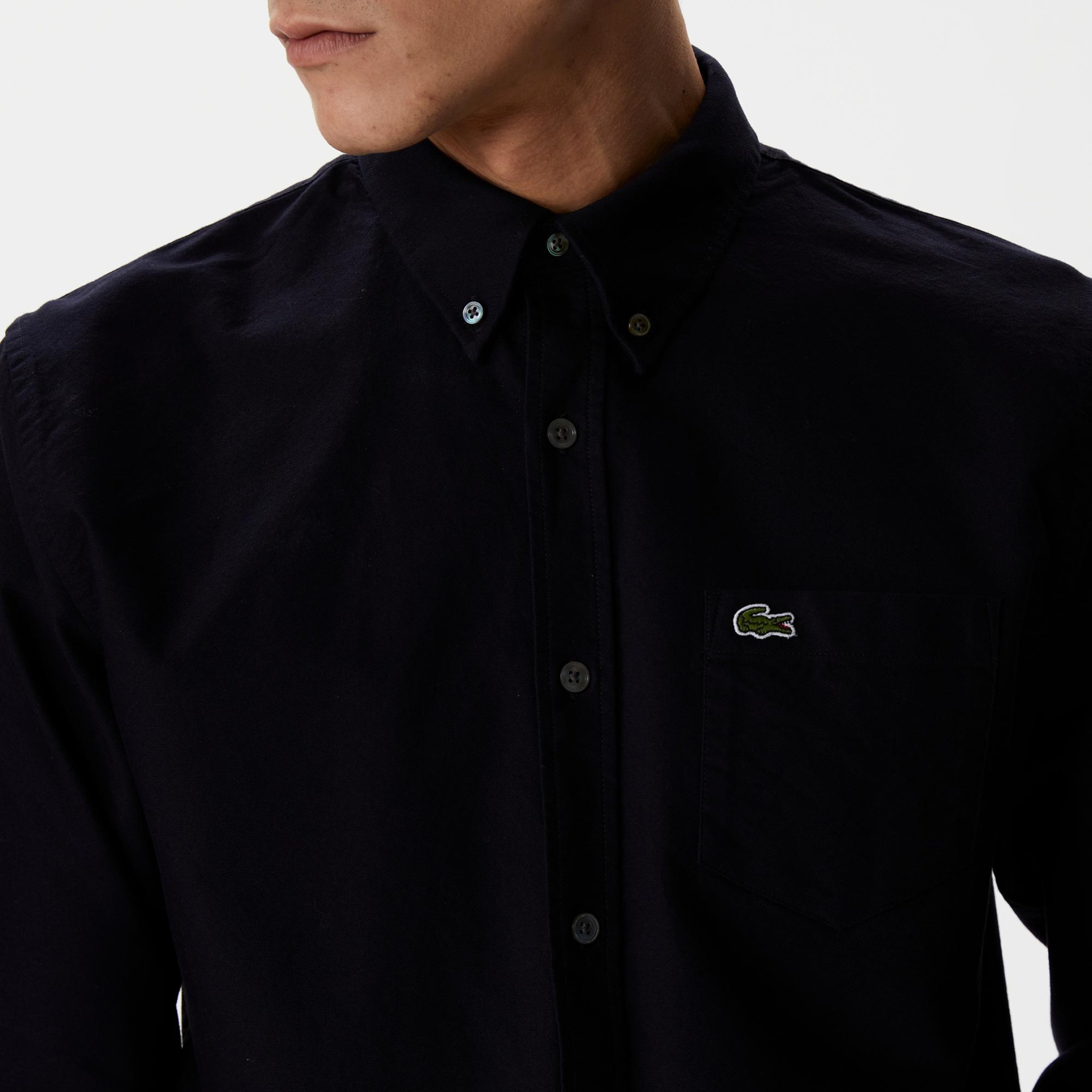 Lacoste Erkek Regular Fit Düğmeli Yaka Lacivert Gömlek