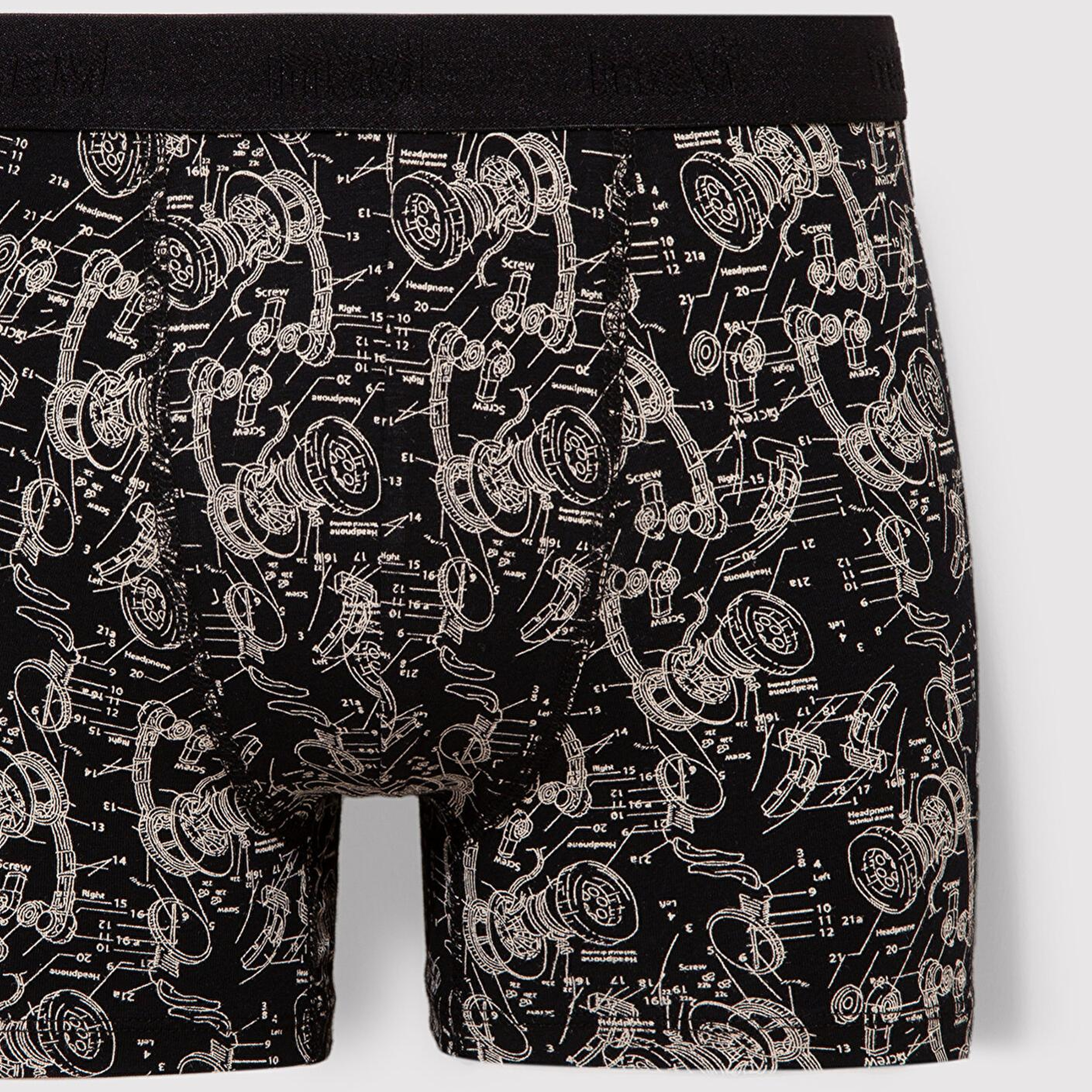 Mavi Grafik Baskılı Siyah Boxer 092070-900