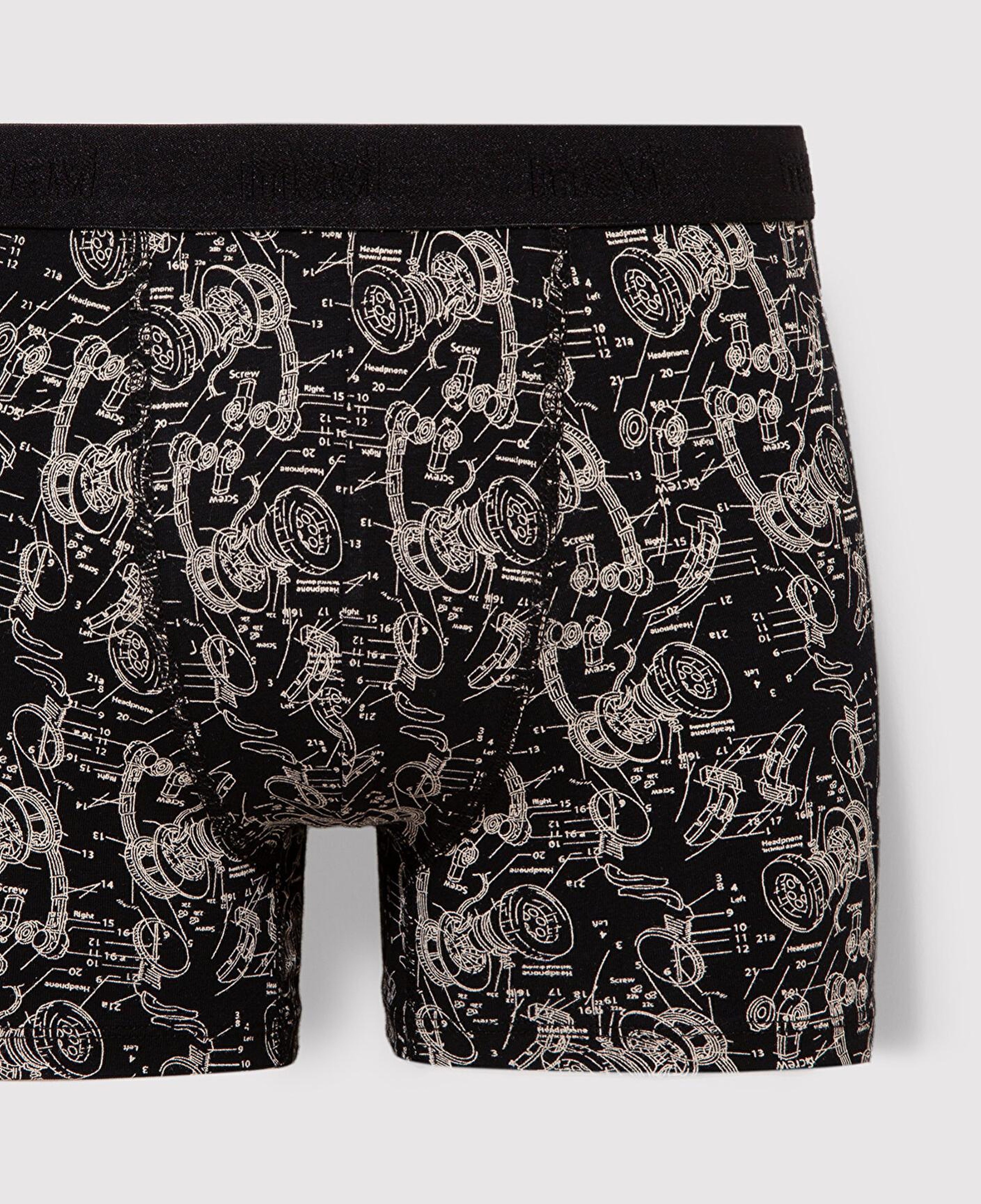 Mavi Grafik Baskılı Siyah Boxer 092070-900