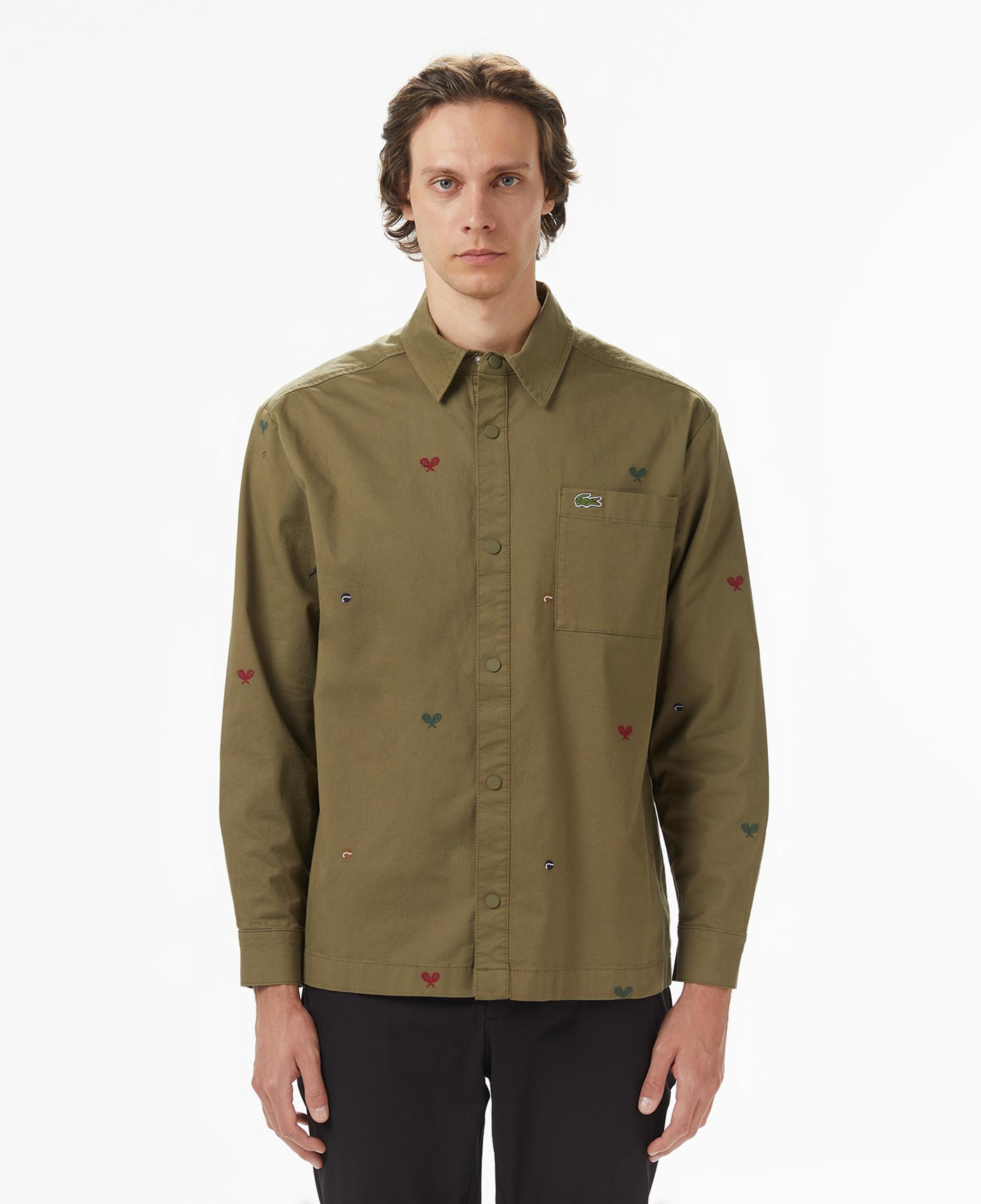 Lacoste Erkek Regular Fit Desenli Haki Gömlek