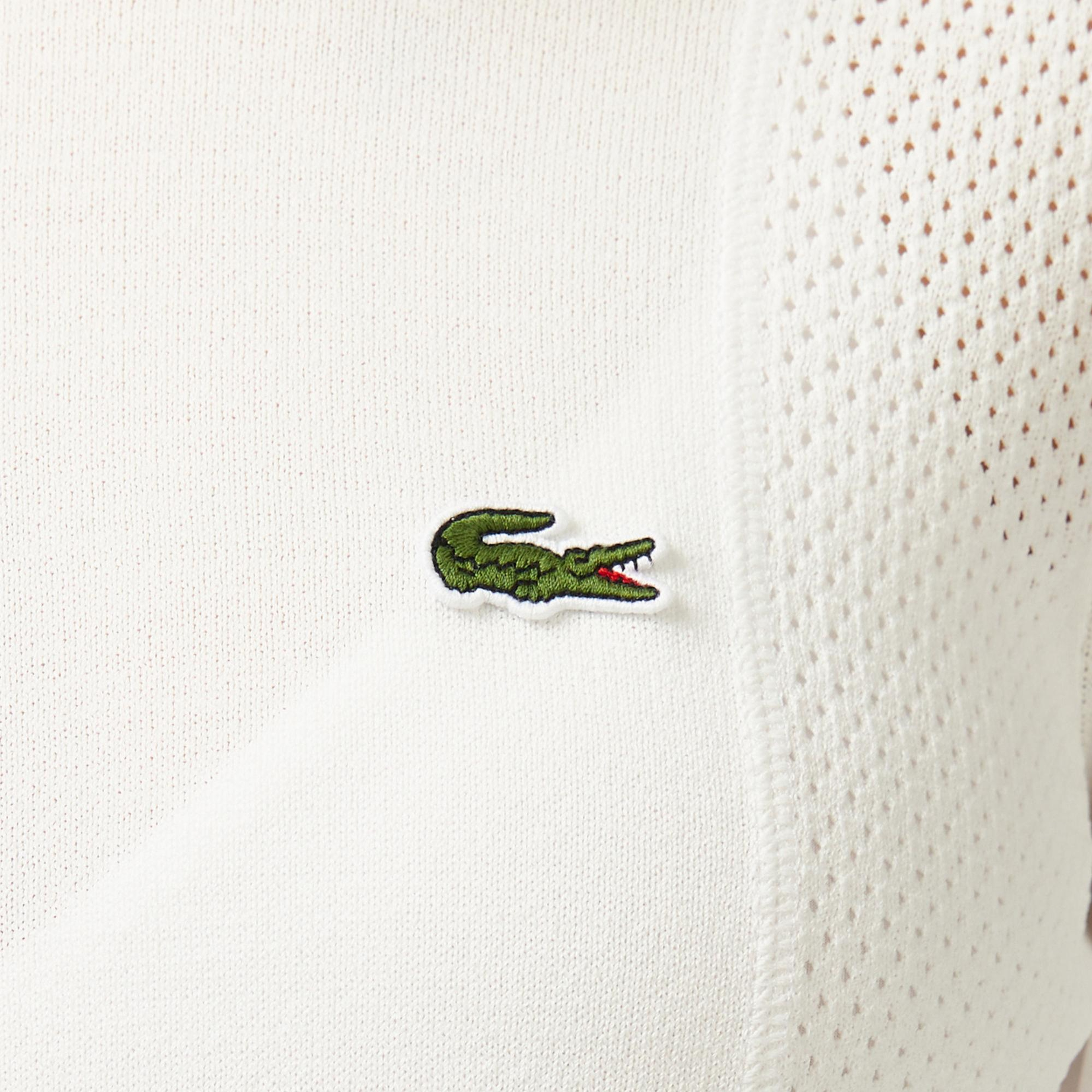 Lacoste Kadın Regular Fit Bisiklet Yaka Beyaz Triko