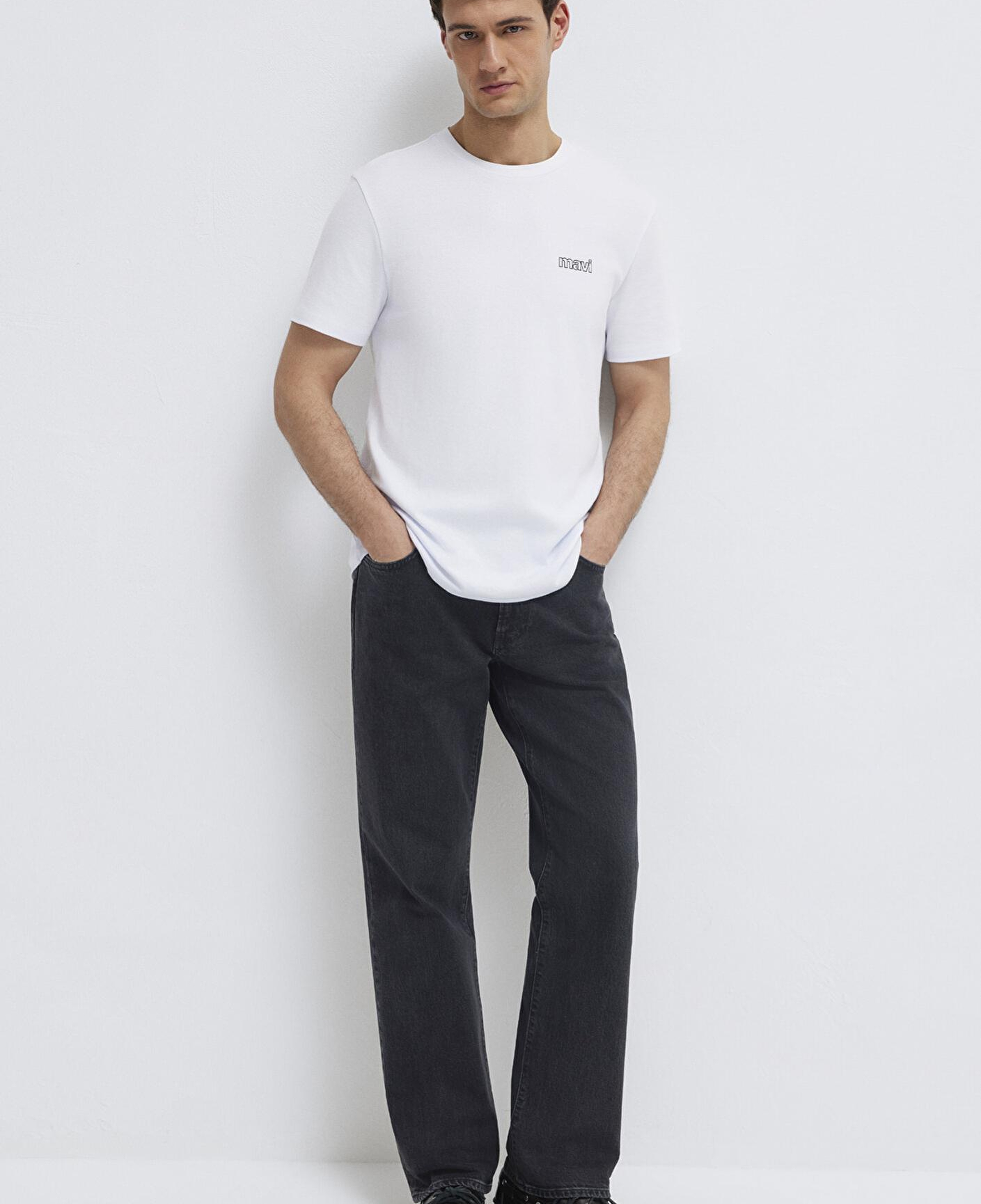 Mavi Mavi Logo Baskılı Beyaz İnterlok Tişört Slim Fit / Dar Kesim 0610360-620