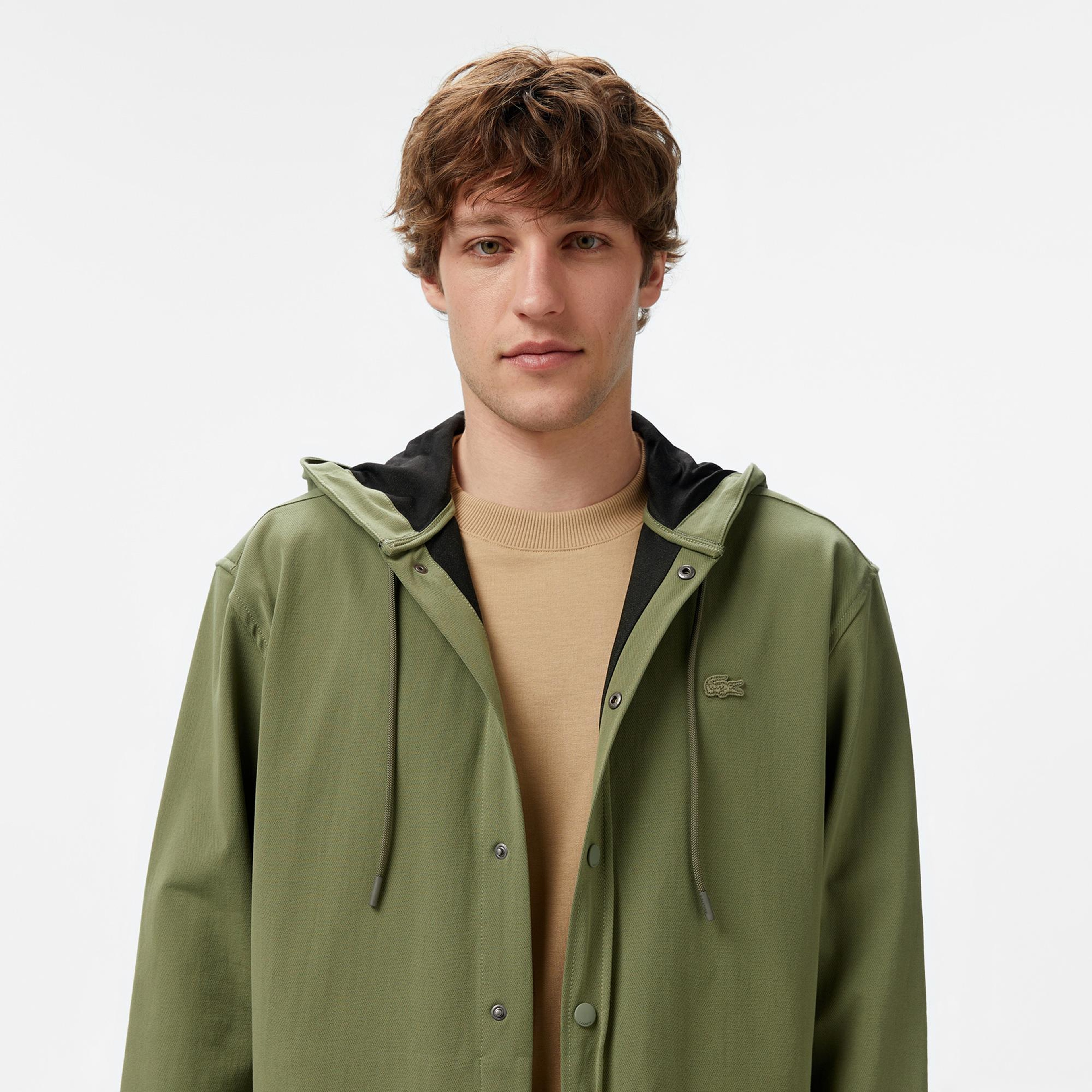 Lacoste Erkek Relaxed Fit Kapüşonlu Haki Ceket