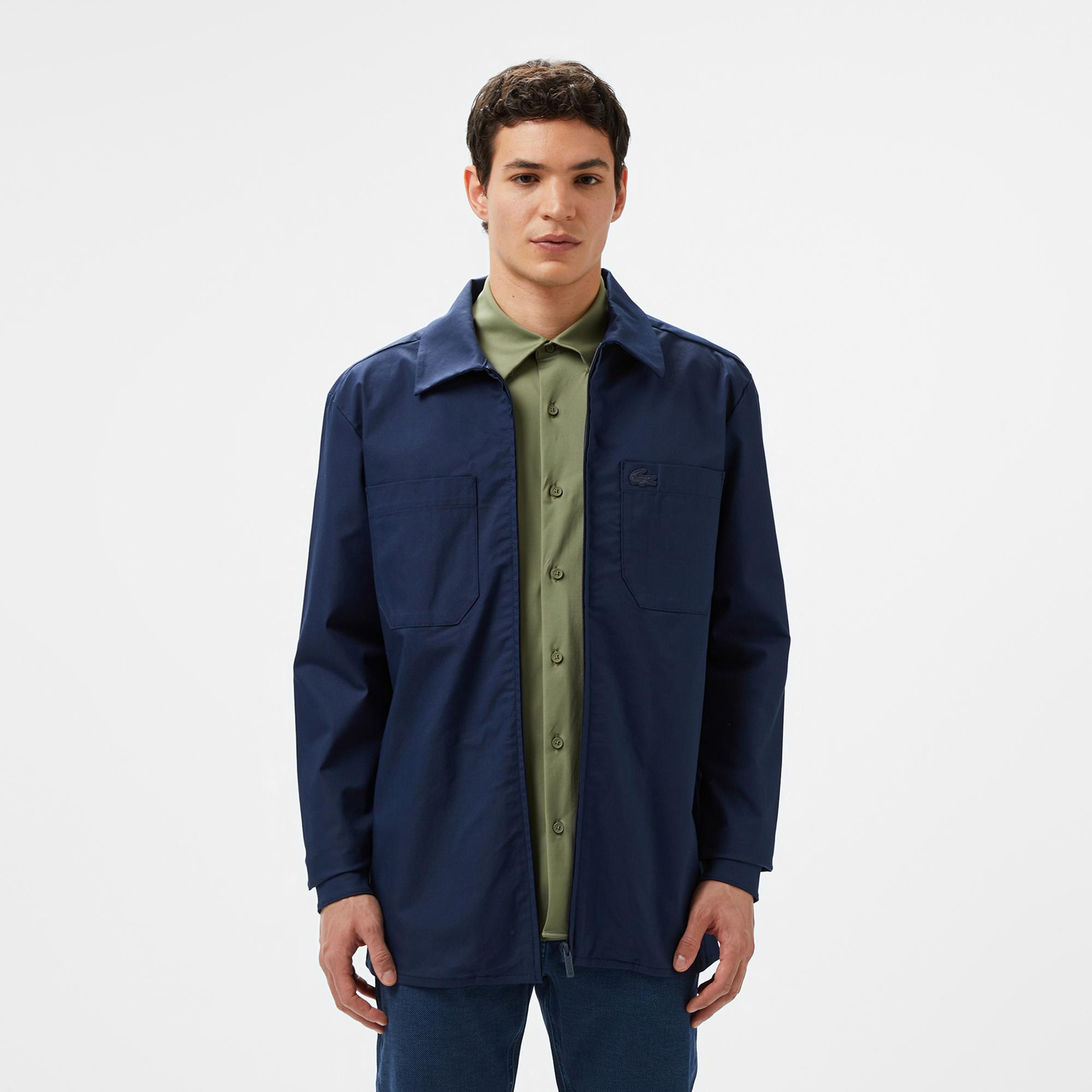 Lacoste Erkek Regular Fit Gömlek Yaka Lacivert Ceket