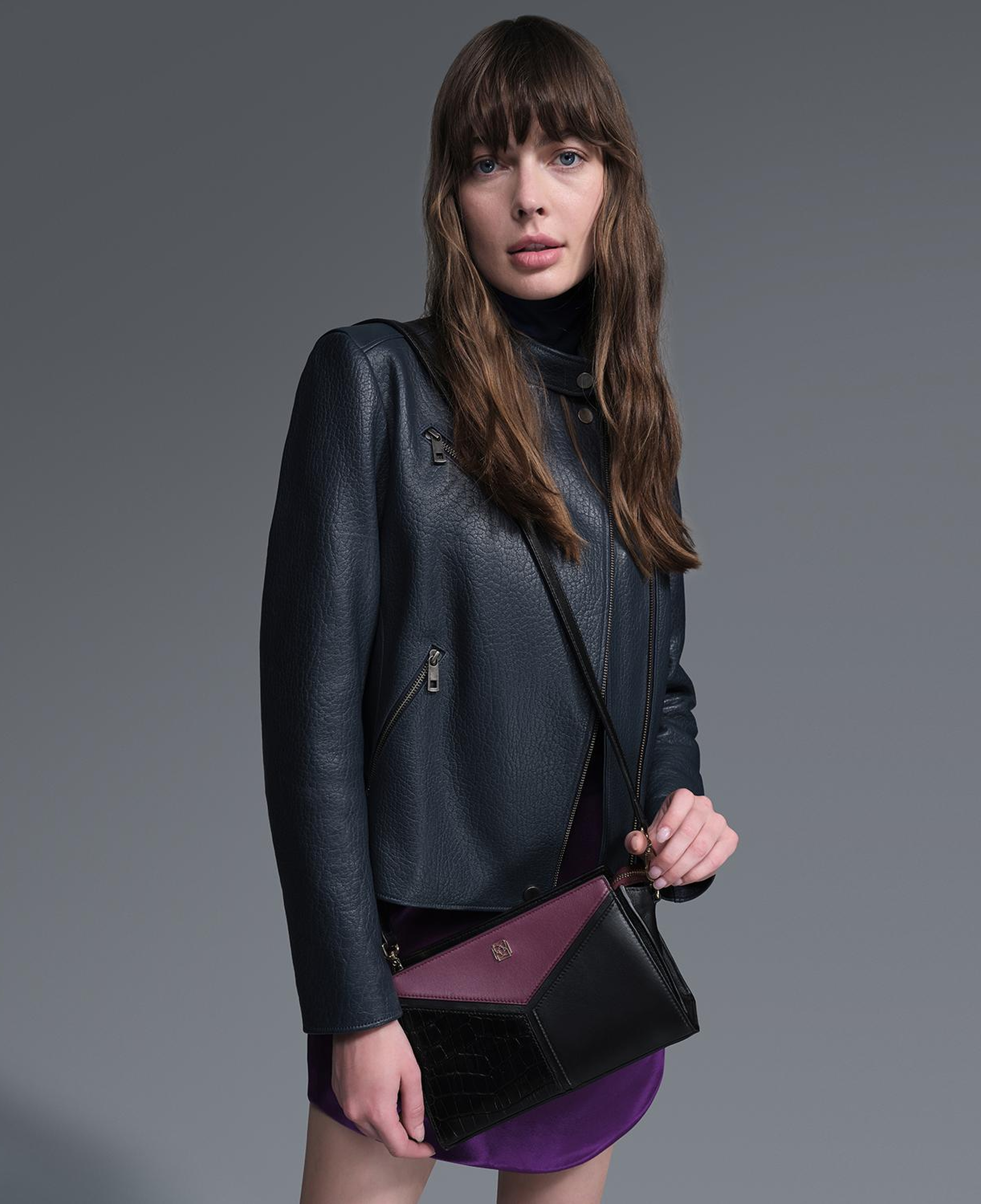 Destiny Lacivert Kadın Deri Ceket