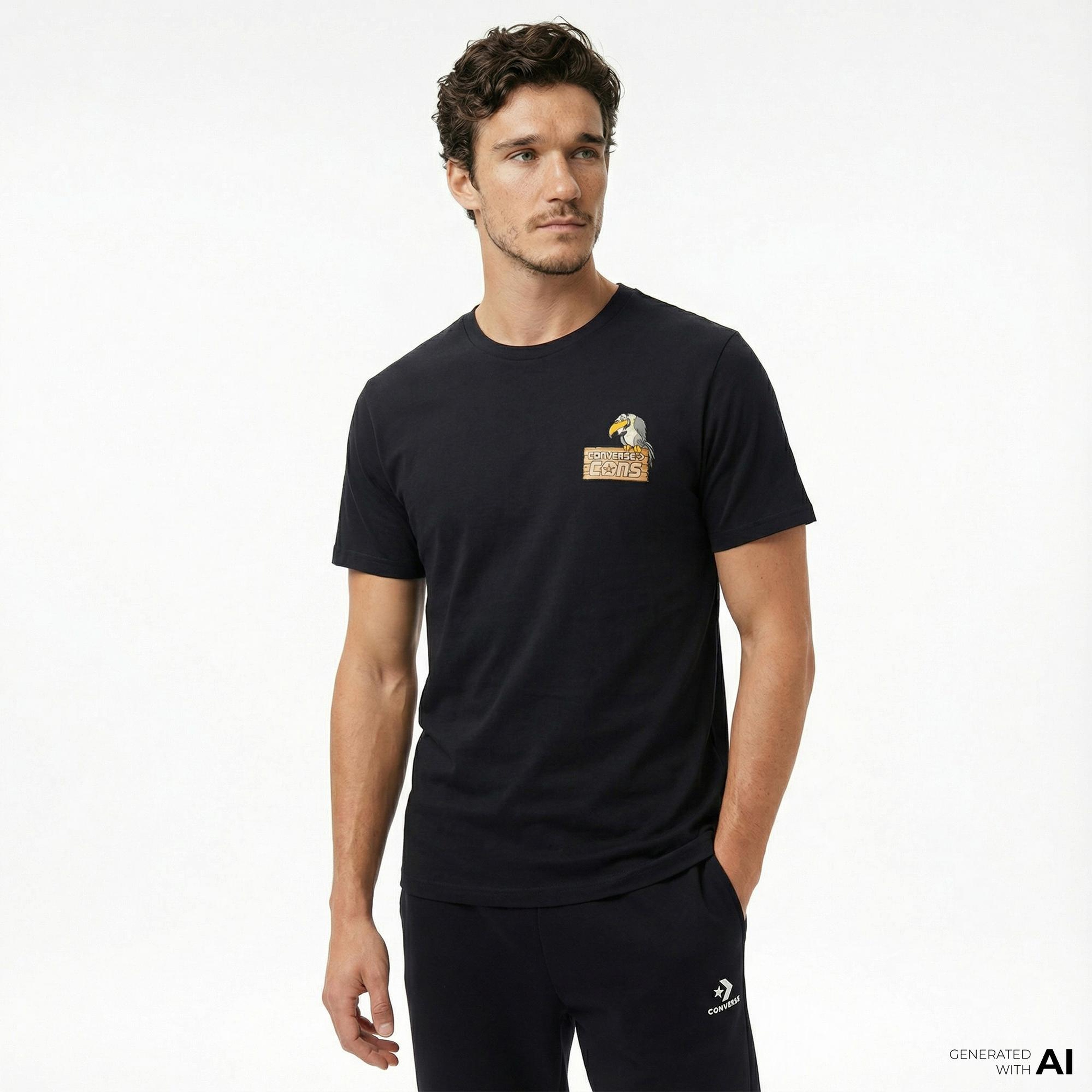 Converse Erkek Siyah T-Shirt